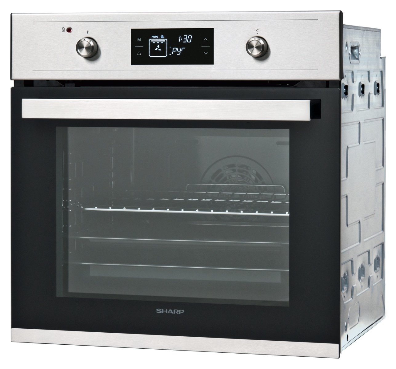Sharp K-61V28IM1-EU Built-In 69lt. Pyrolytic Multifunction Oven, Inox