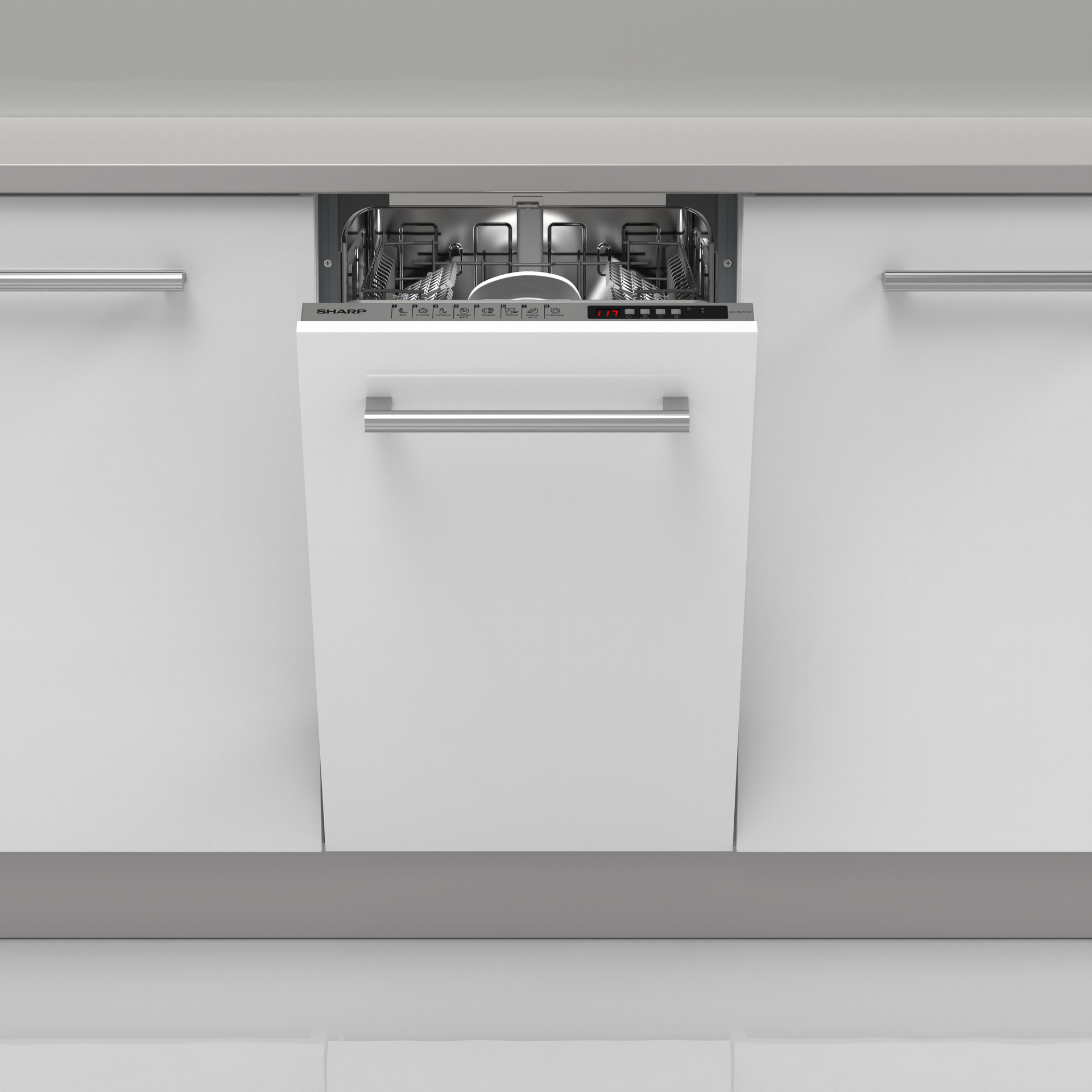 SHARP QW-I1GI47EX Integrated 45cm Dishwasher 10PS 47 db E Class