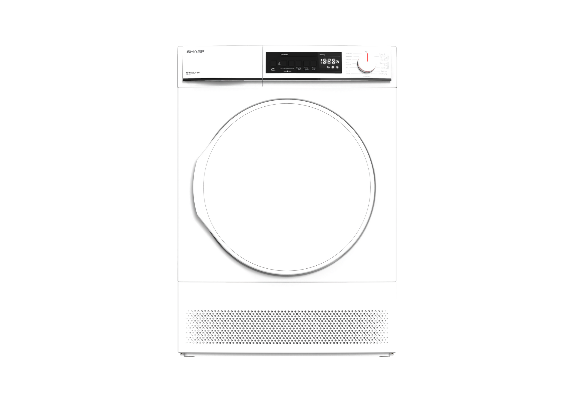 SHARP KD-NCB8S7PW91-EN Máquina de Secar Roupa Independente 8 kg Classe B com Tecnologia de Condensador