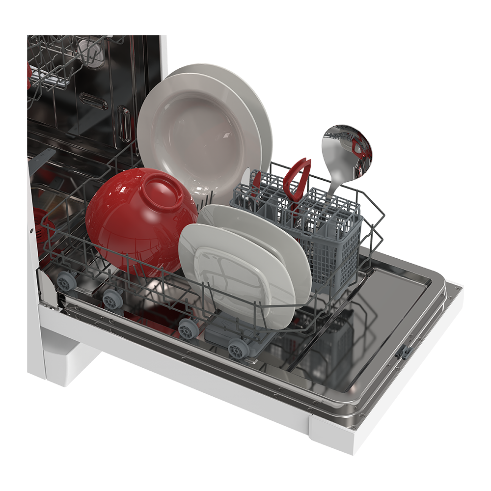 SHARP QW-NS1CF49EW-ES Freestanding 45 cm Dishwasher 10 PS 49 db E Class with MicroBan Technology