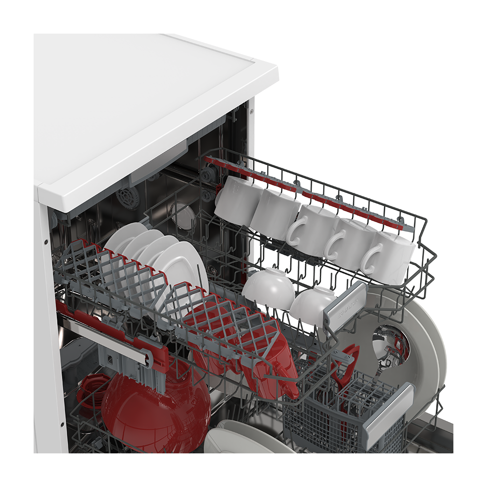SHARP QW-NA35F44BW-ES Freestanding 60 cm Dishwasher 14 PS 44 db B Class with EcoBox Technology
