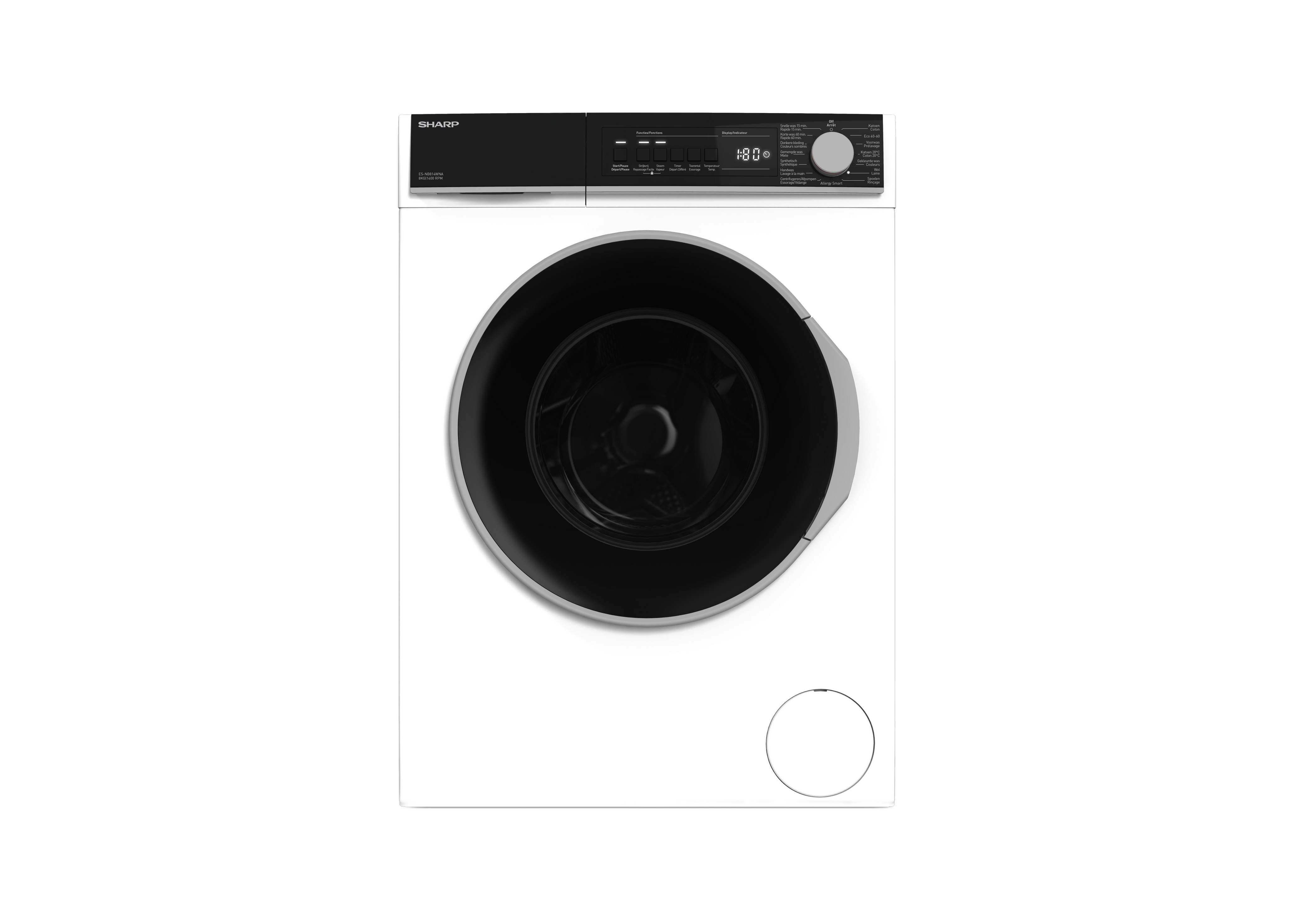 Rentadora independent SHARP ES-NB814WNA-BE 8 kg 1400 RPM Classe A amb tecnologia de vapor