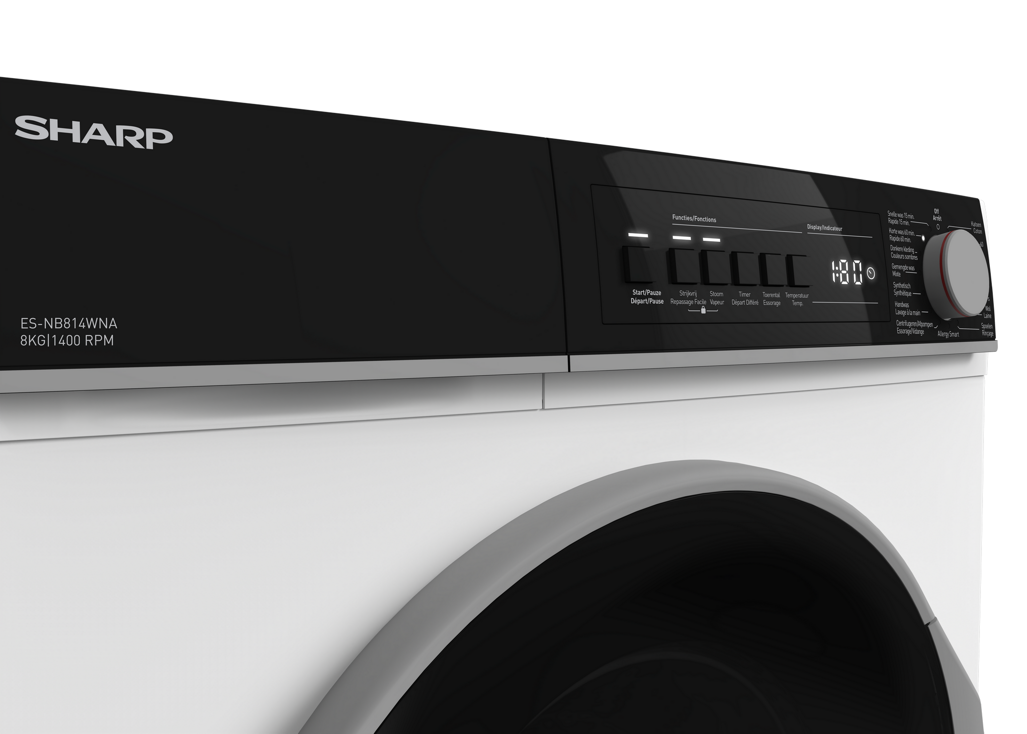 SHARP ES-NB814WNA-BE Freestanding Washing Machine 8 kg 1400 RPM A Class