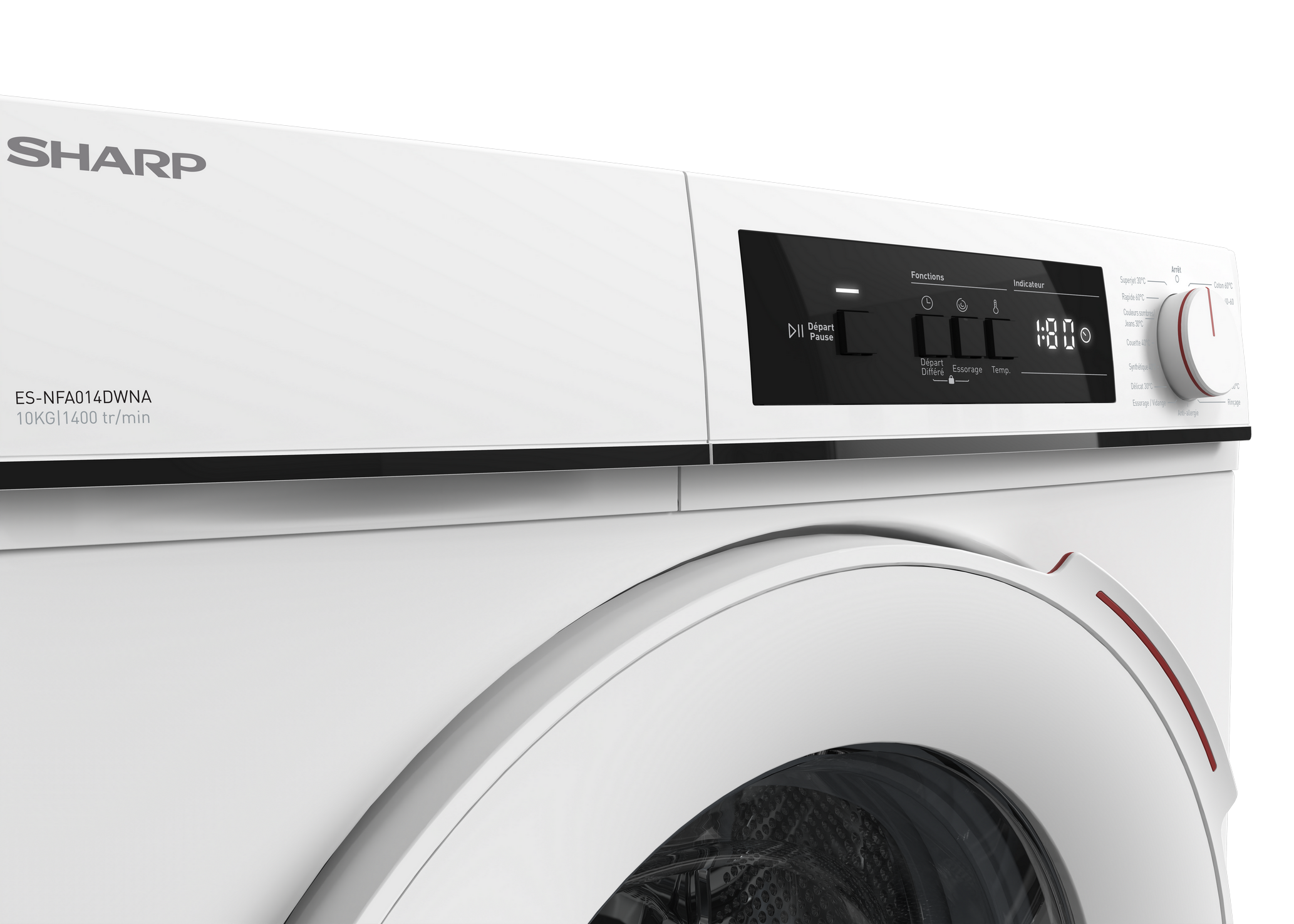 SHARP ES-NFA014DWNA-FR Freestanding Washing Machine 10 kg 1400 RPM A Class