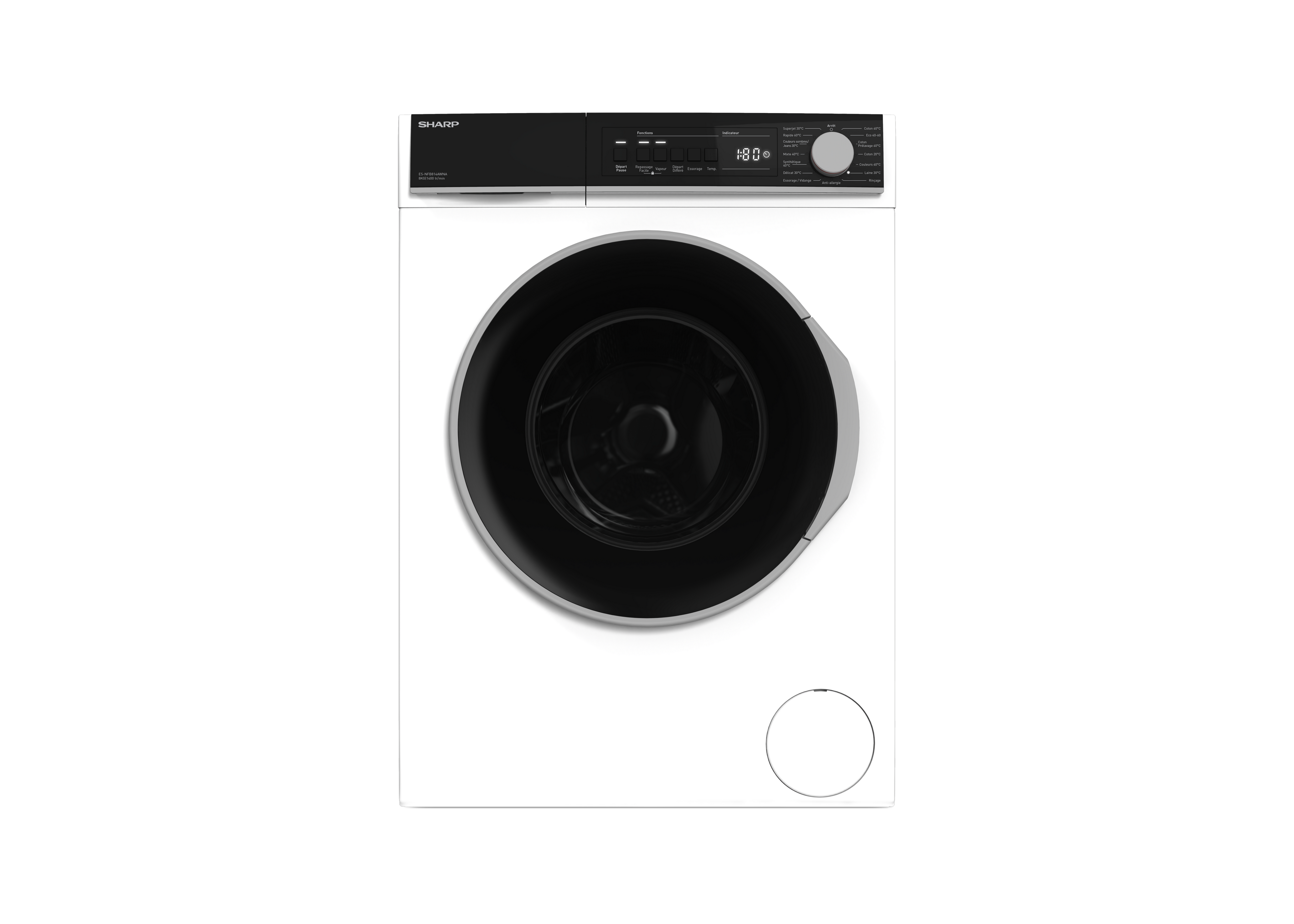 SHARP ES-NFB814AWNA-FR Freestanding Washing Machine 8 kg 1400 RPM A Class