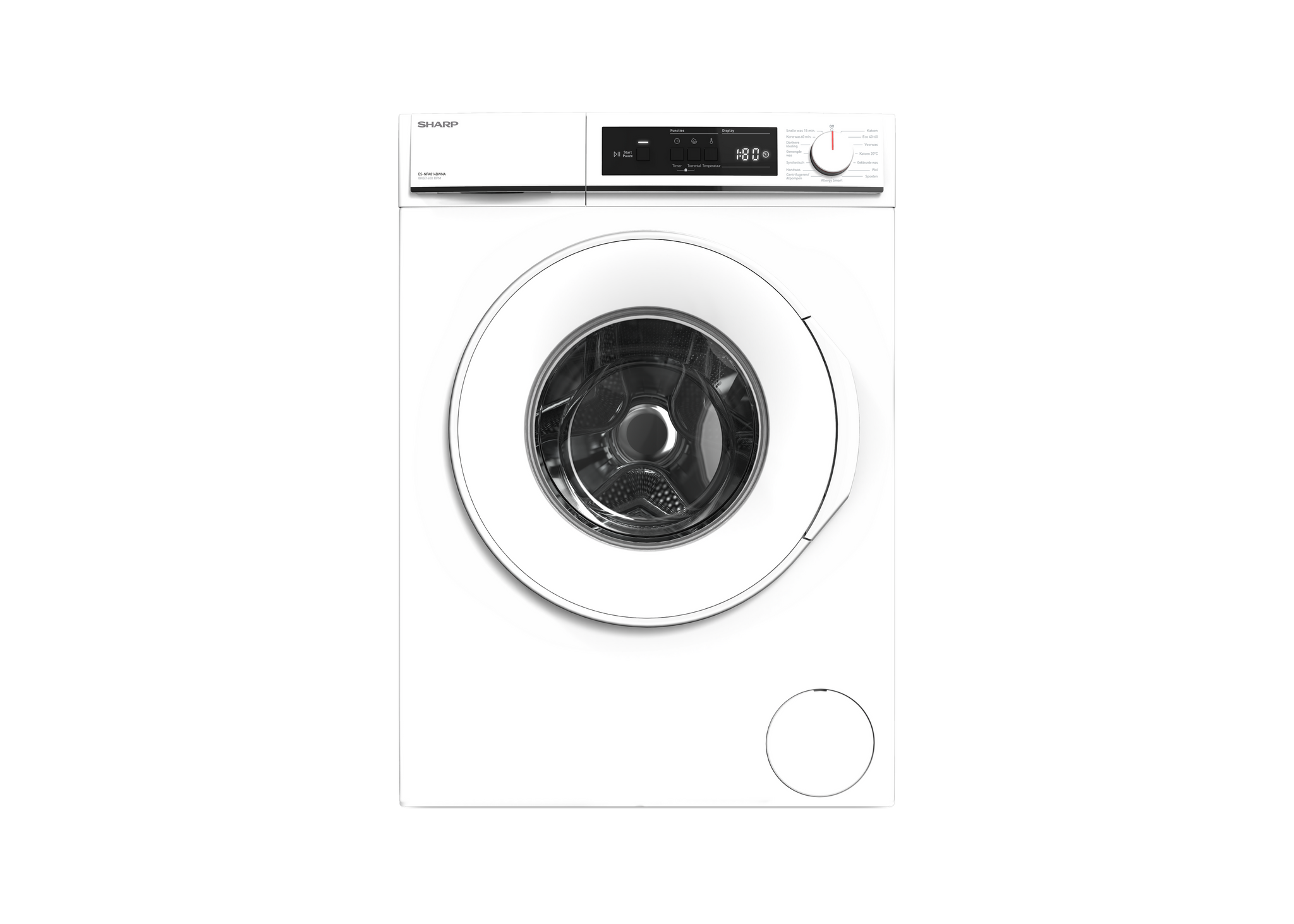SHARP ES-NFA814BWNA-BX Freestanding Washing Machine 8 kg