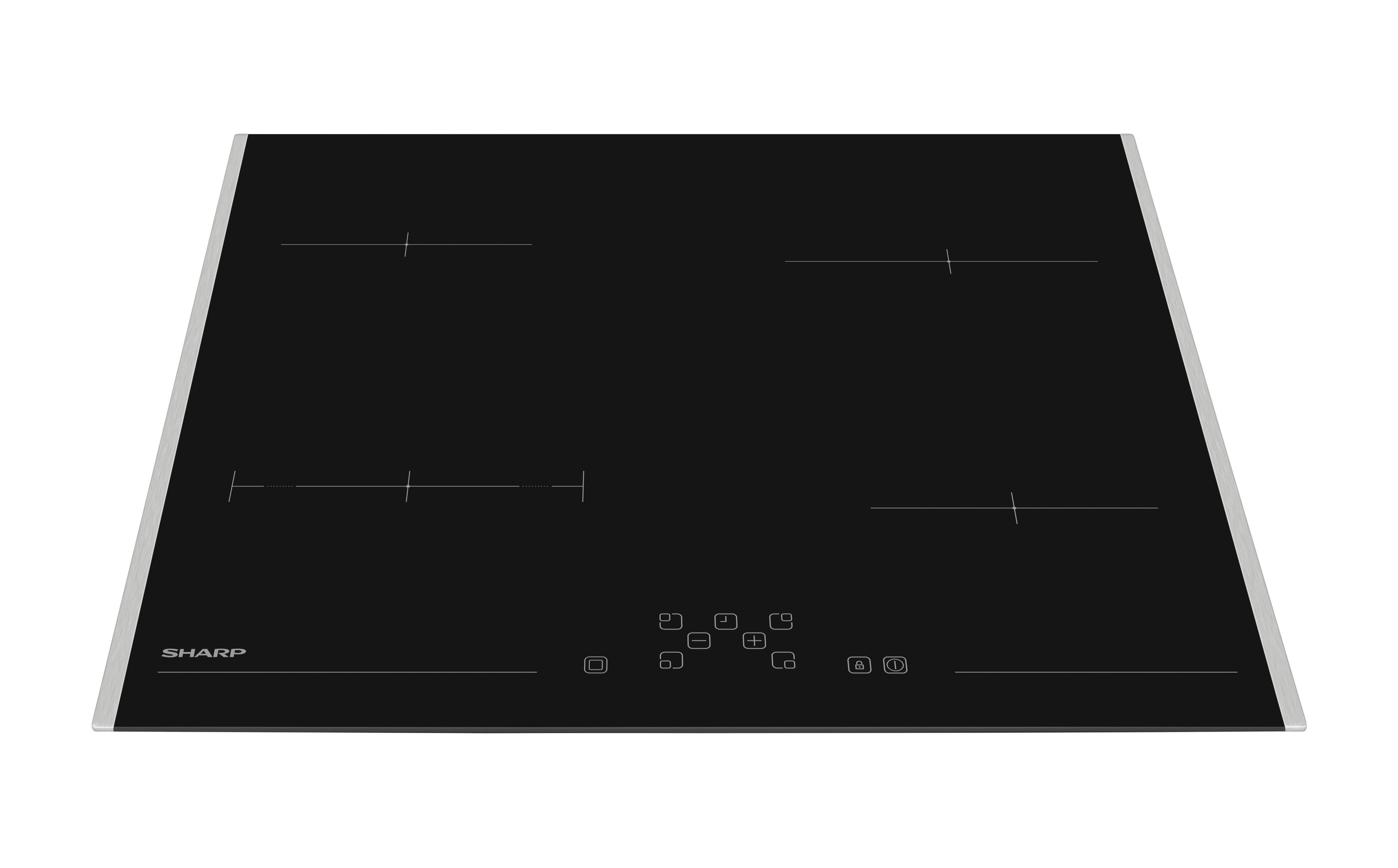 Sharp KH-6V08FT0K-EU Built-In 60cm Vitroceramic Hob, Toggle Touch Control
