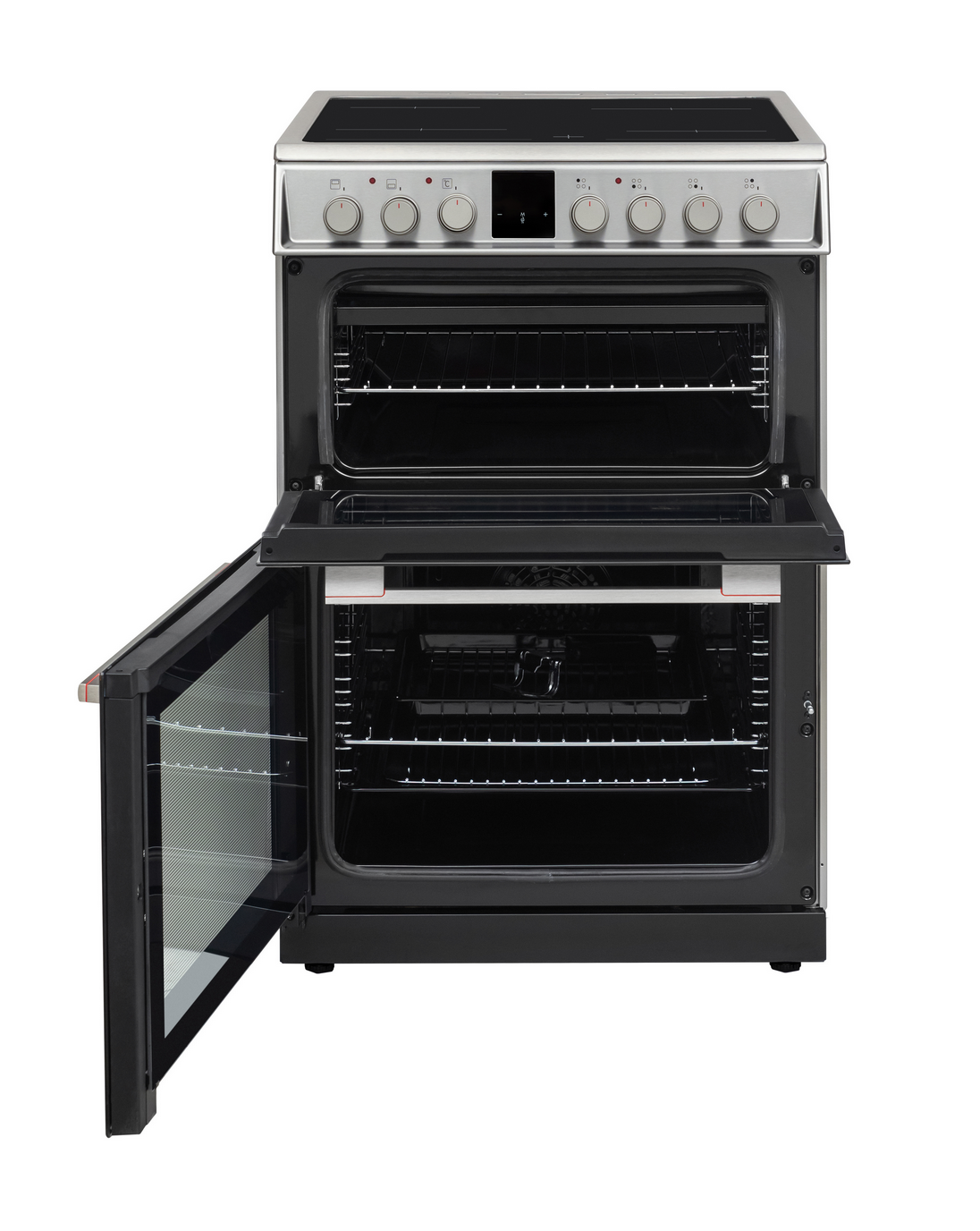 Sharp KF-66DVDD04IM1K-EN 60x60cm Freestanding Vitroceramic Double Oven, Inox