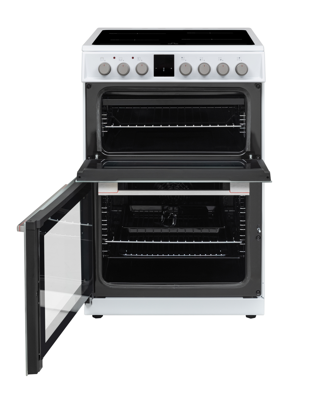 Sharp KF-66DIDD04WM1I-EN 60x60cm Freestanding Induction Double Oven, White