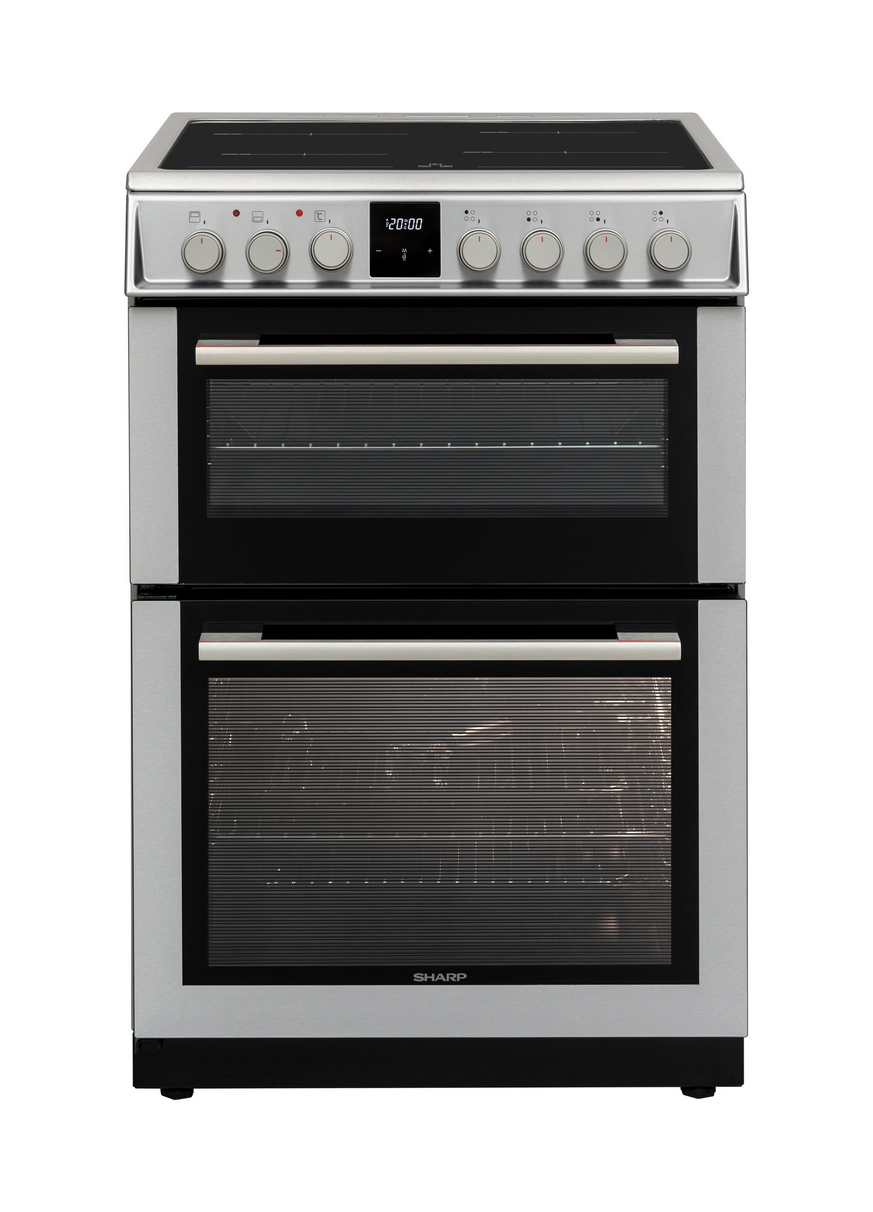 Sharp KF-66DIDD04IM1I-EN 60x60cm Freestanding Induction Double Oven, Inox