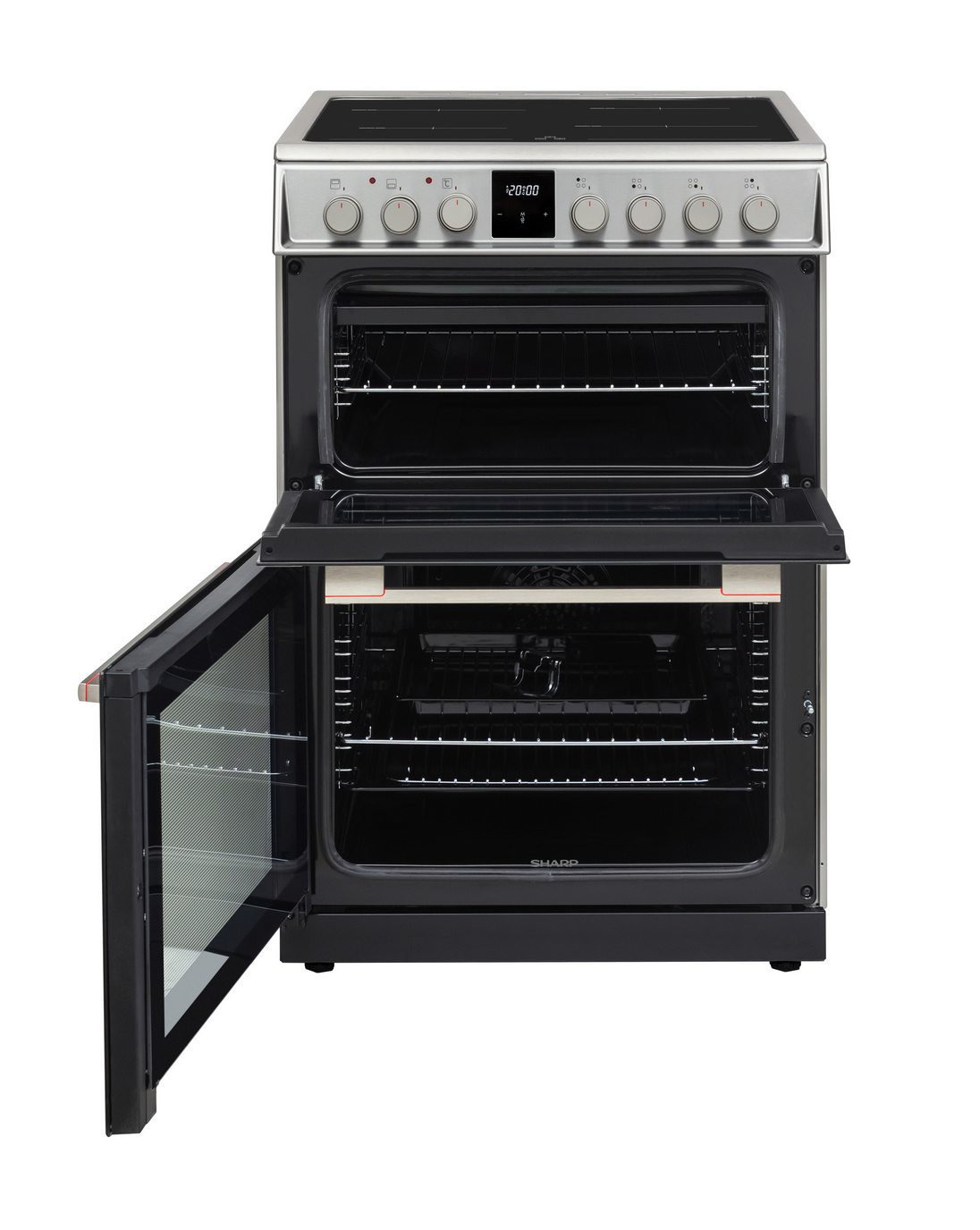 Sharp KF-66DIDD04IM1I-EN 60x60cm Freestanding Induction Double Oven, Inox