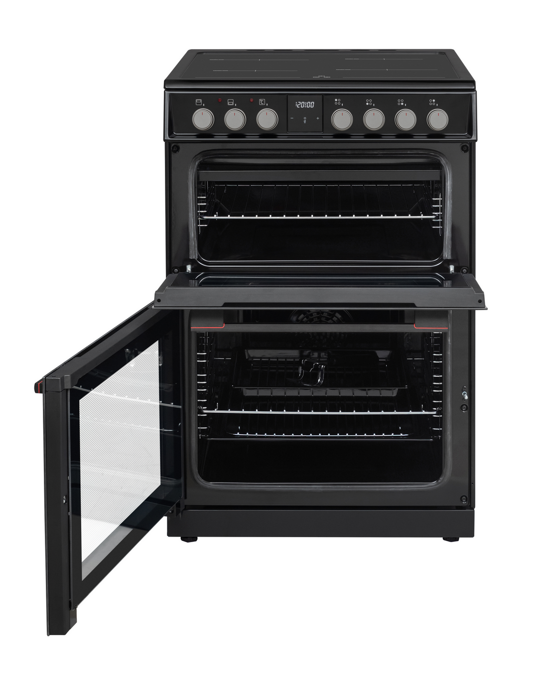 Sharp KF-66DIDD04BH1I-EN 60x60cm Freestanding Induction Double Oven, Black
