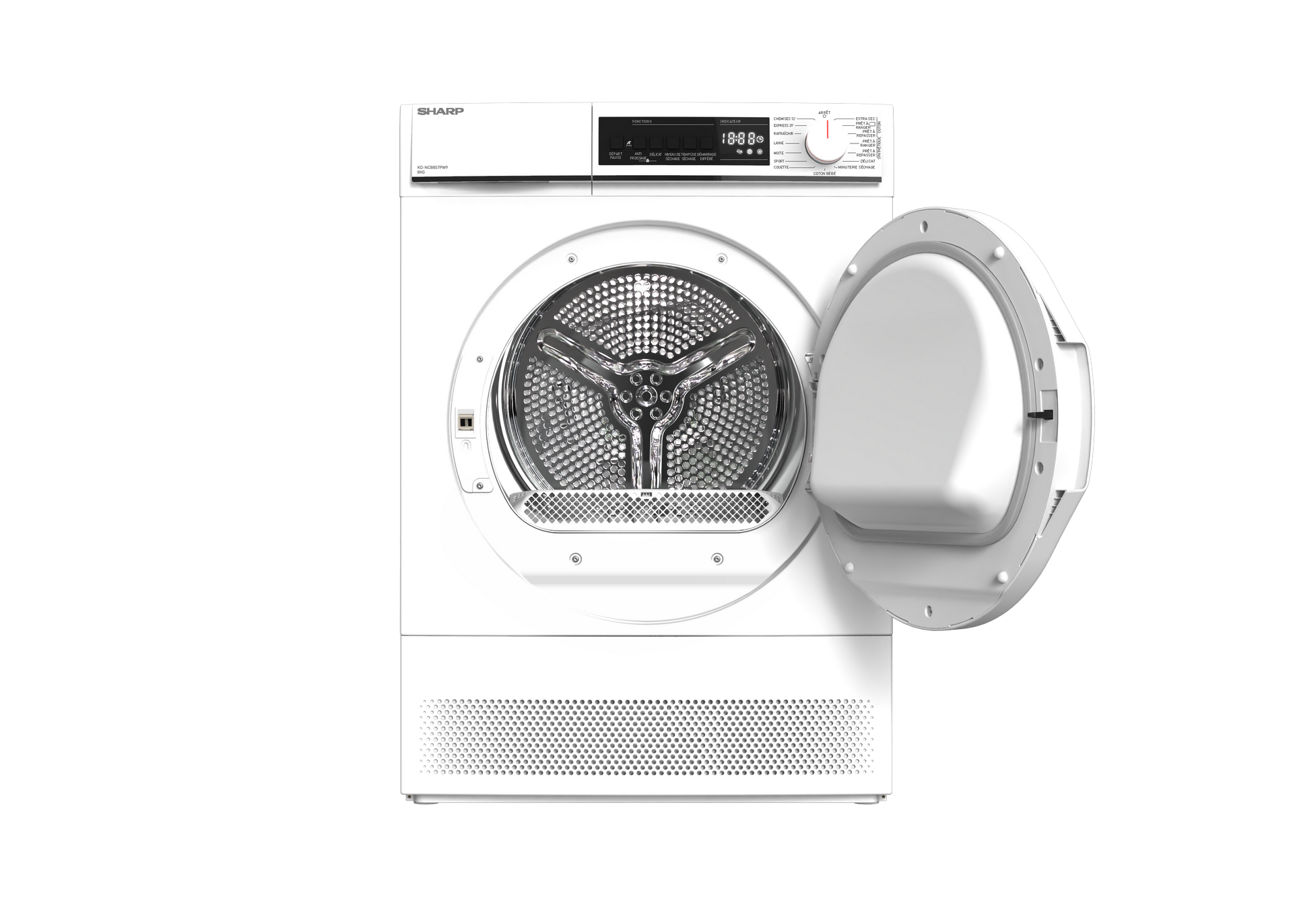 SHARP KD-NCB8S7PW91-FR Freestanding Tumble Dryer 8 kg B Class