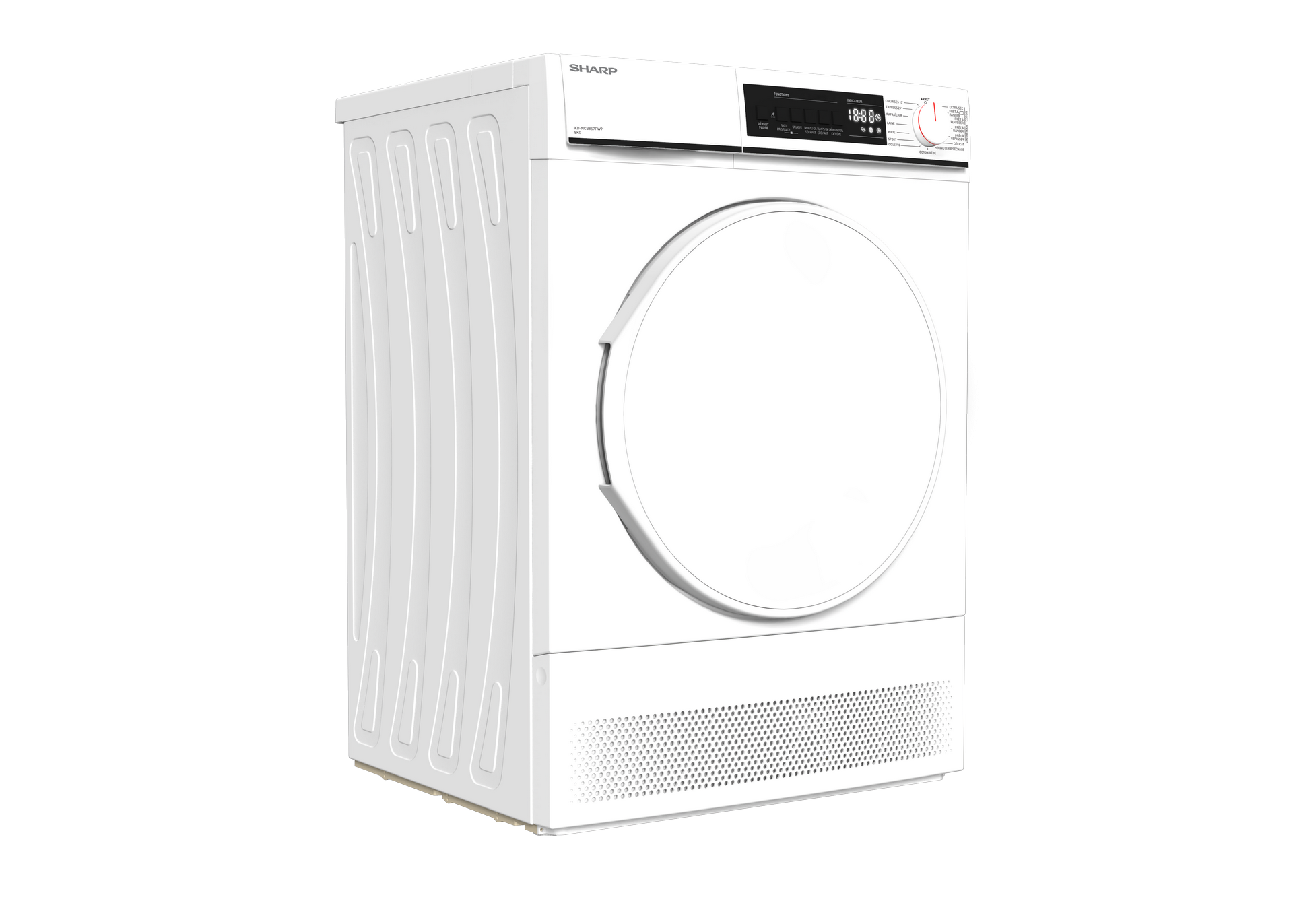 SHARP KD-NCB8S7PW91-FR Freestanding Tumble Dryer 8 kg B Class