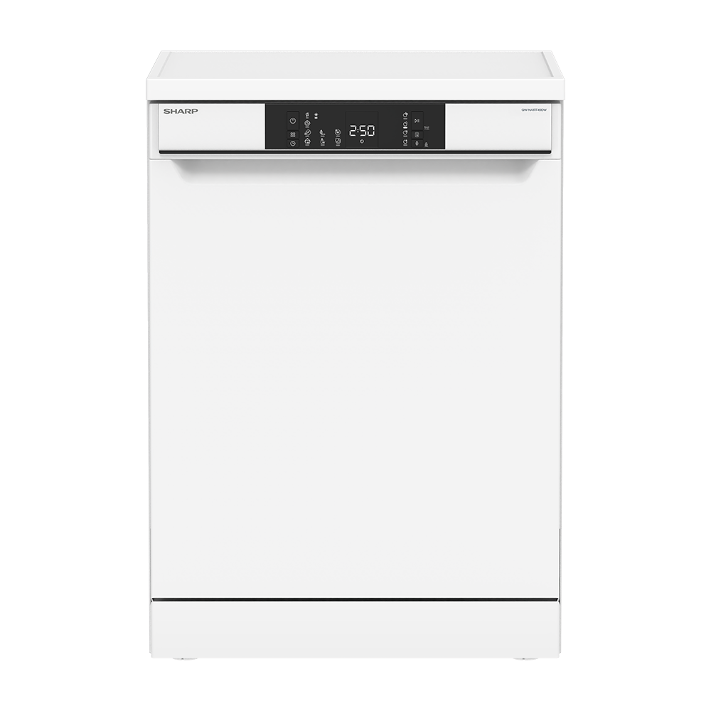 SHARP QW-NA1FF49DW-ES Freestanding 60 cm Dishwasher 14 PS 49 db D Class with Hygiene Technology