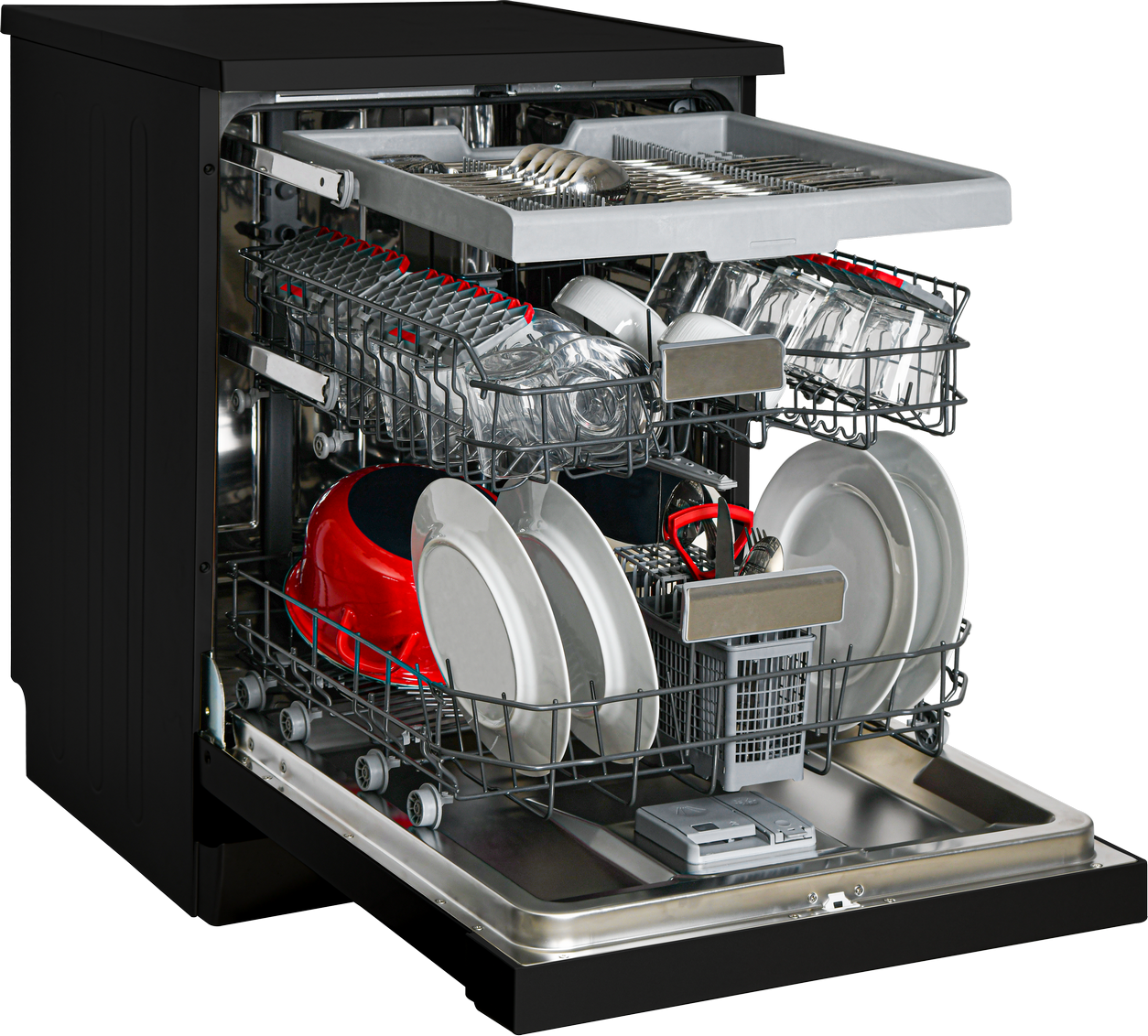 SHARP QW-NA2XF44ECB Freestanding 60cm Dishwasher 14PS 44 db C Class