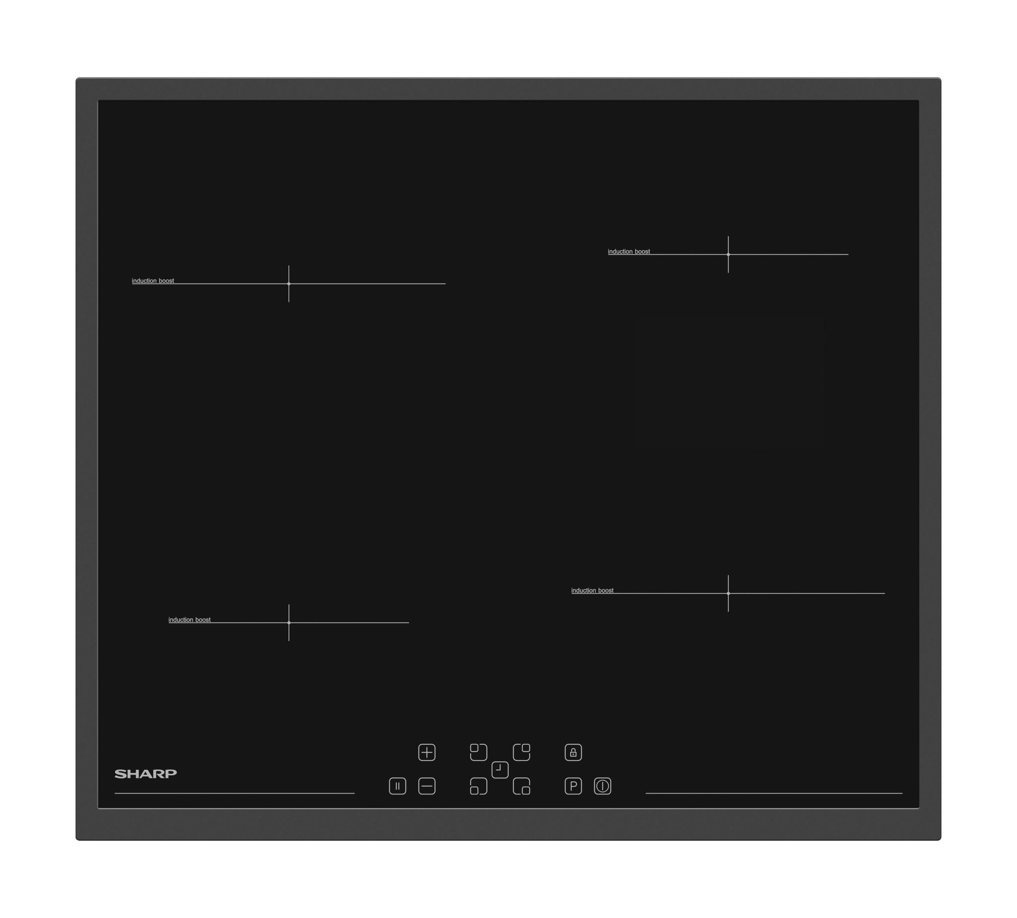 Sharp KH-6I33FTXK-EU Built-In 60cm Induction Hob, Toggle Touch Control