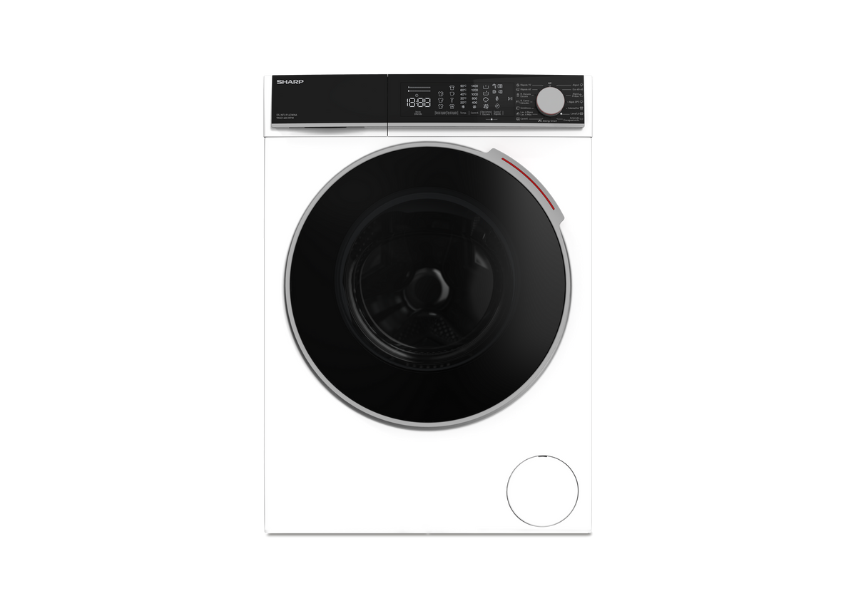 Lave-linge Sharp 9 Kg - Classe B, Hublot, Couleur Blanc - Neuf (peut être Un Modèle Exposition)