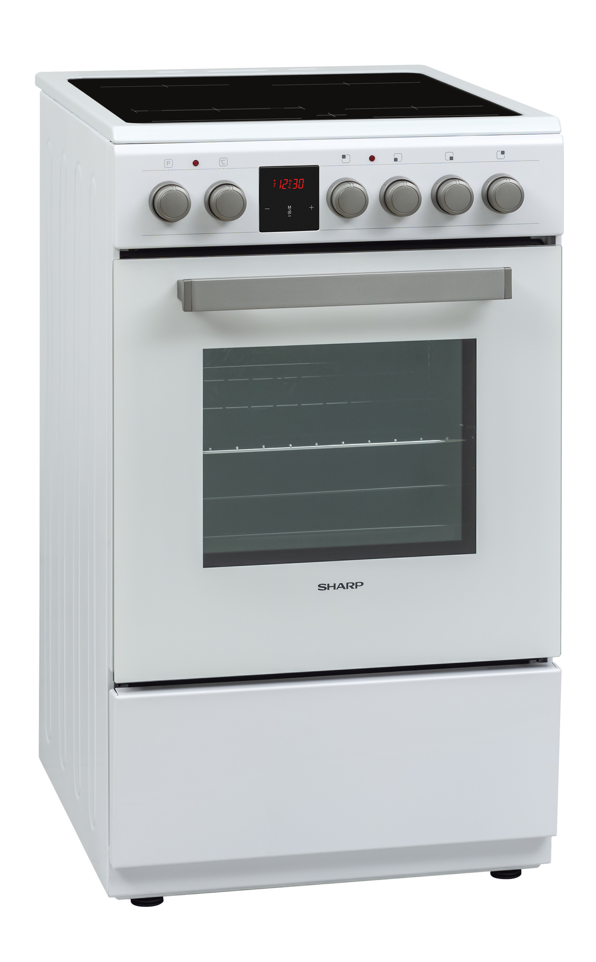 Sharp KF-56VDD19W-DE 50x60cm Freestanding Vitroceramic Single Oven, White