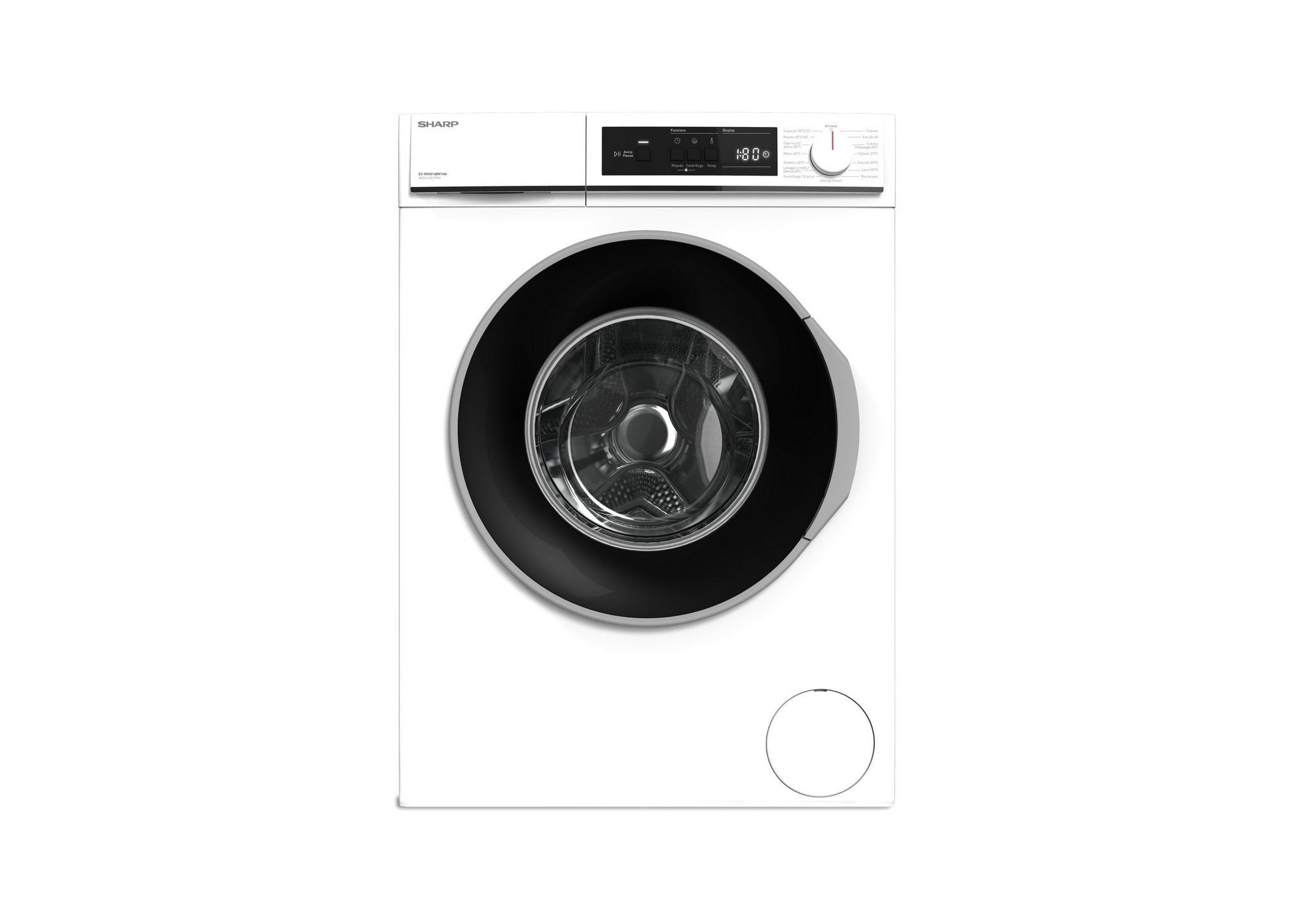 SHARP ES-NFA814BW1NA-IT Freestanding Washing Machine 8 kg 1400 RPM A C SHARP ES-NFA814BW1NA-IT Freestanding Washing Machine 8 kg 1400 RPM A C