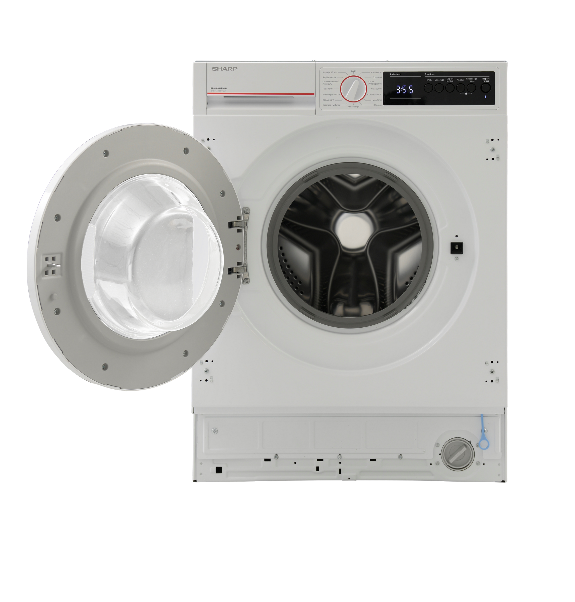 SHARP ES-NIB814BWNA-FR Integrated Washing Machine 8 kg 1400 RPM A Class