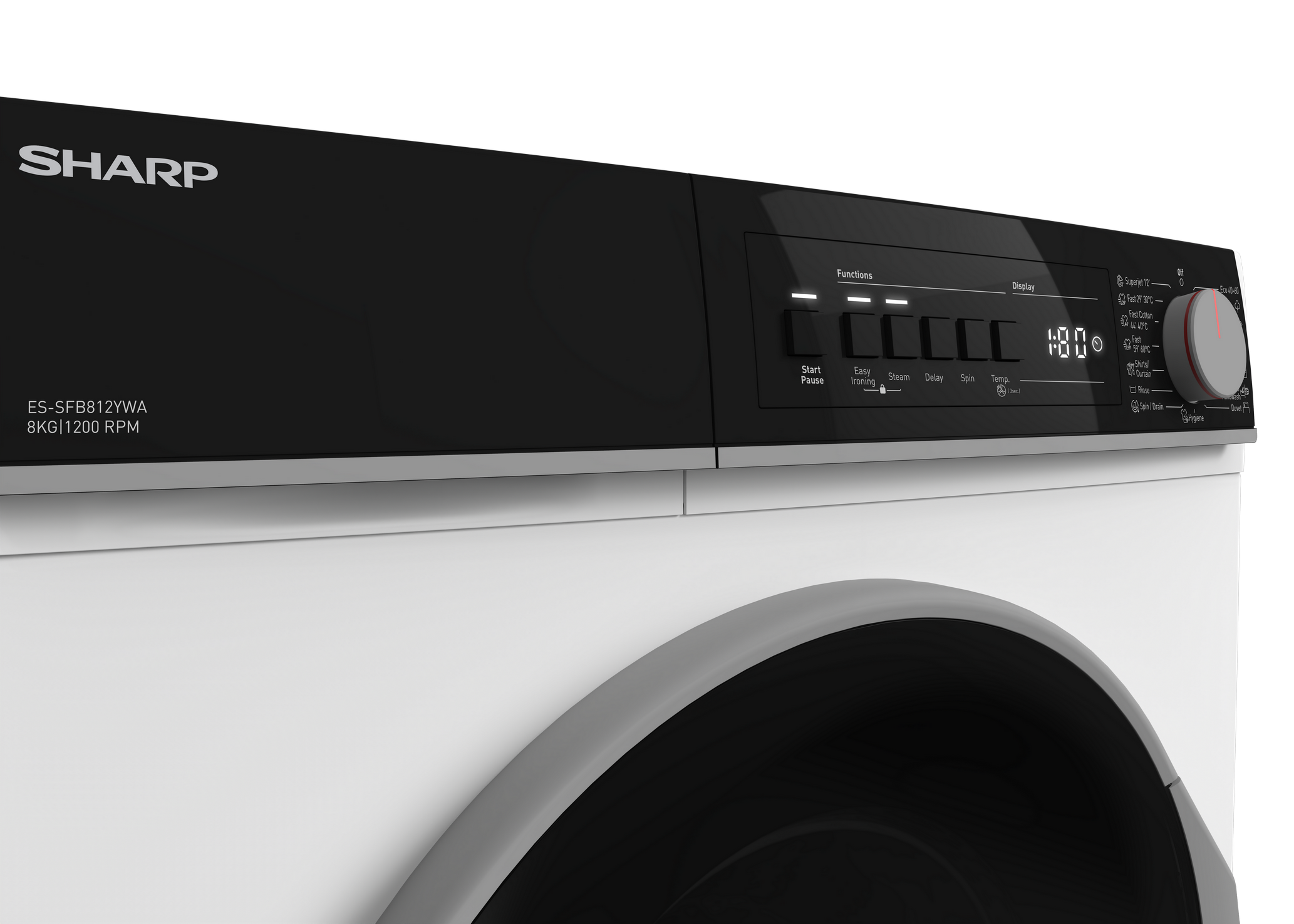 SHARP ES-SFB812YWA-EE Freestanding Washing Machine 8 kg 1400 RPM A Class