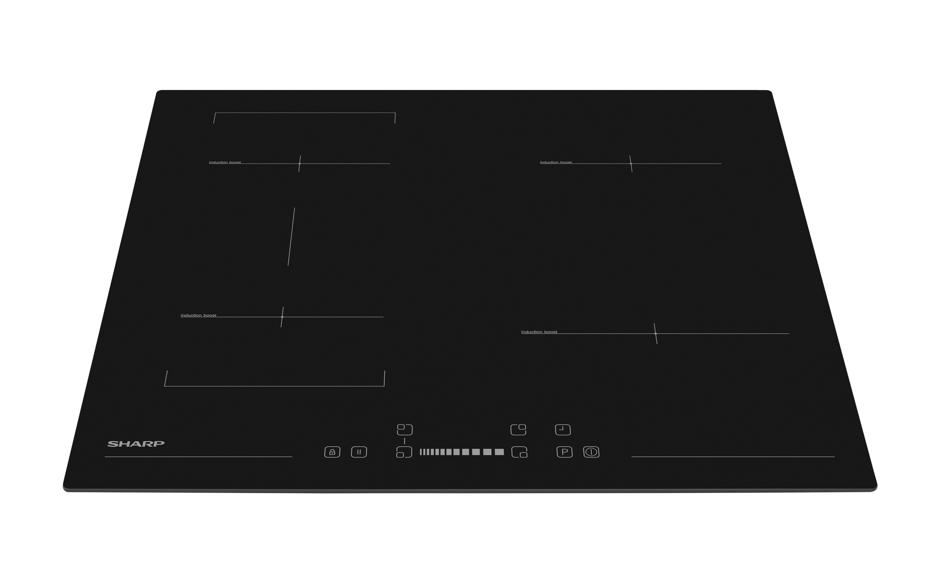 Sharp KH-6I35NS0K-EU Built-In 60cm Induction Hob, Slider Touch Control