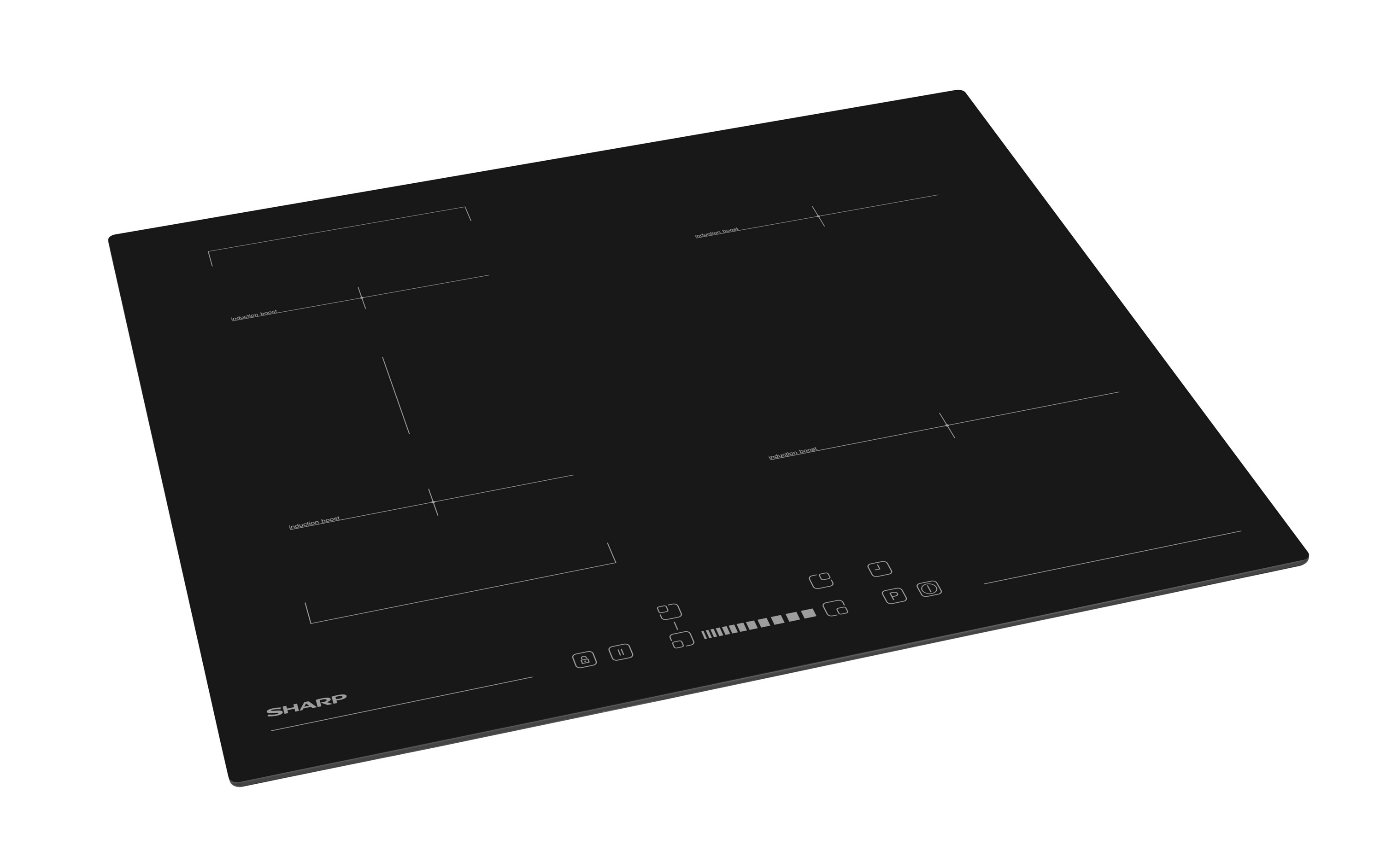 Sharp KH-6I35NS0K-EU Built-In 60cm Induction Hob, Slider Touch Control