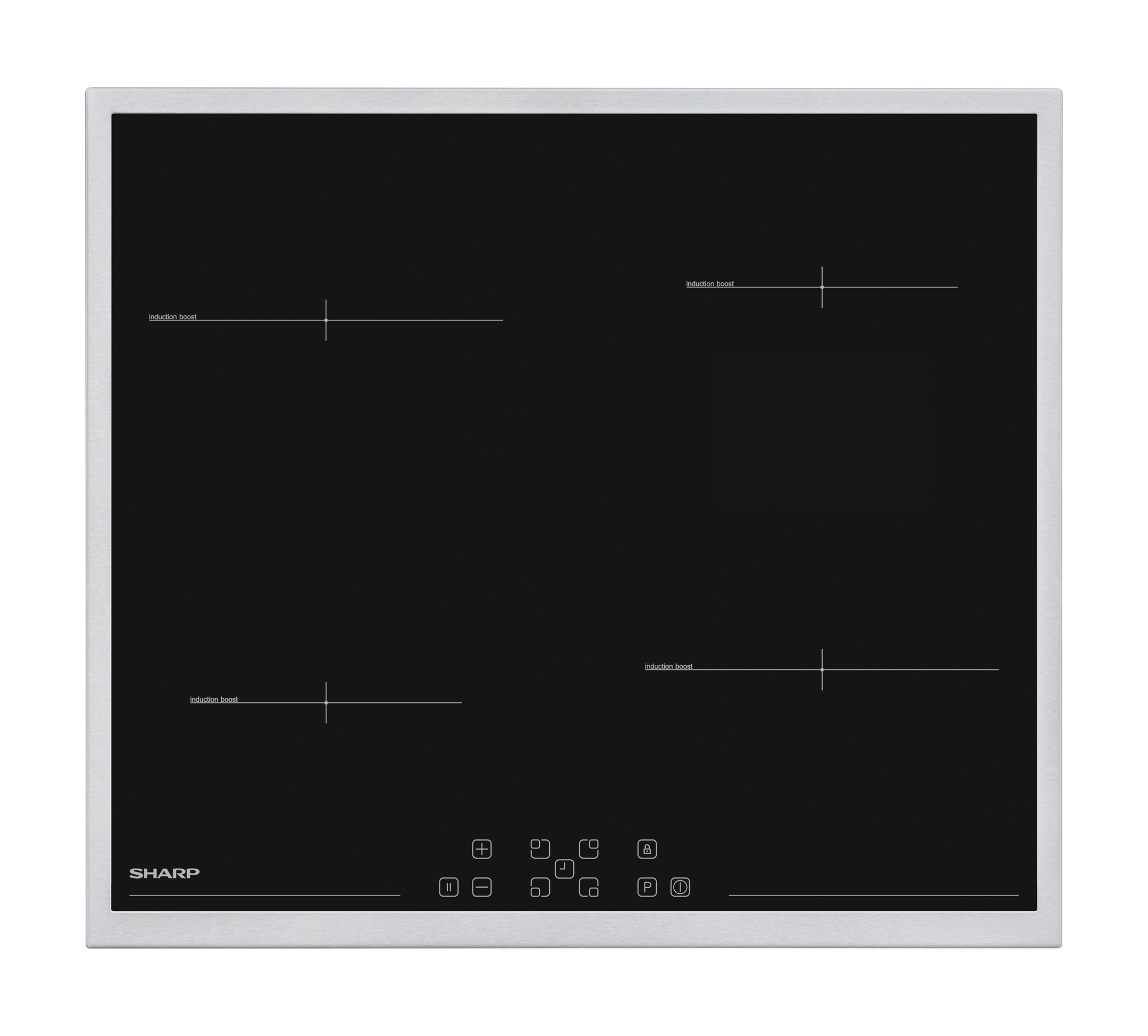 Sharp KH-6I33FTXK-EU Built-In 60cm Induction Hob, Toggle Touch Control