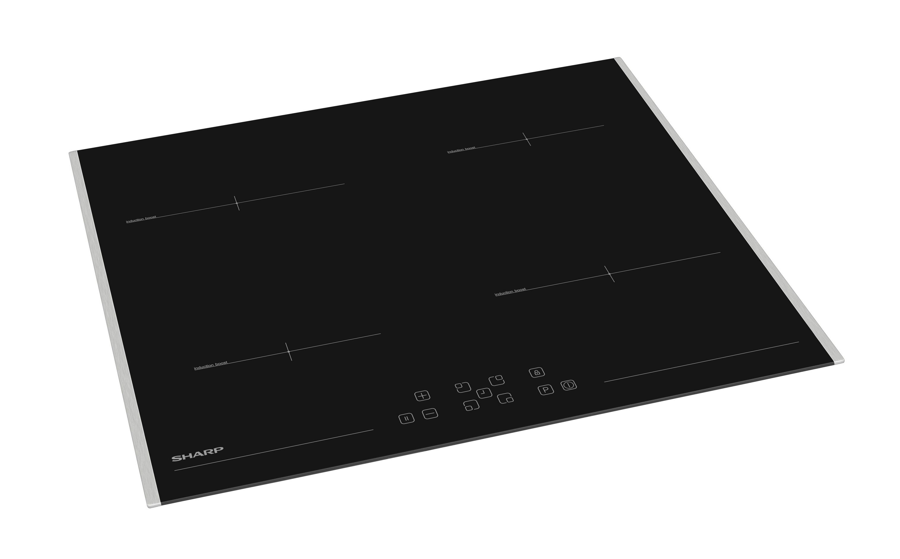 Sharp KH-6I37FT0K-EU Built-In 60cm Induction Hob, Toggle Touch Control