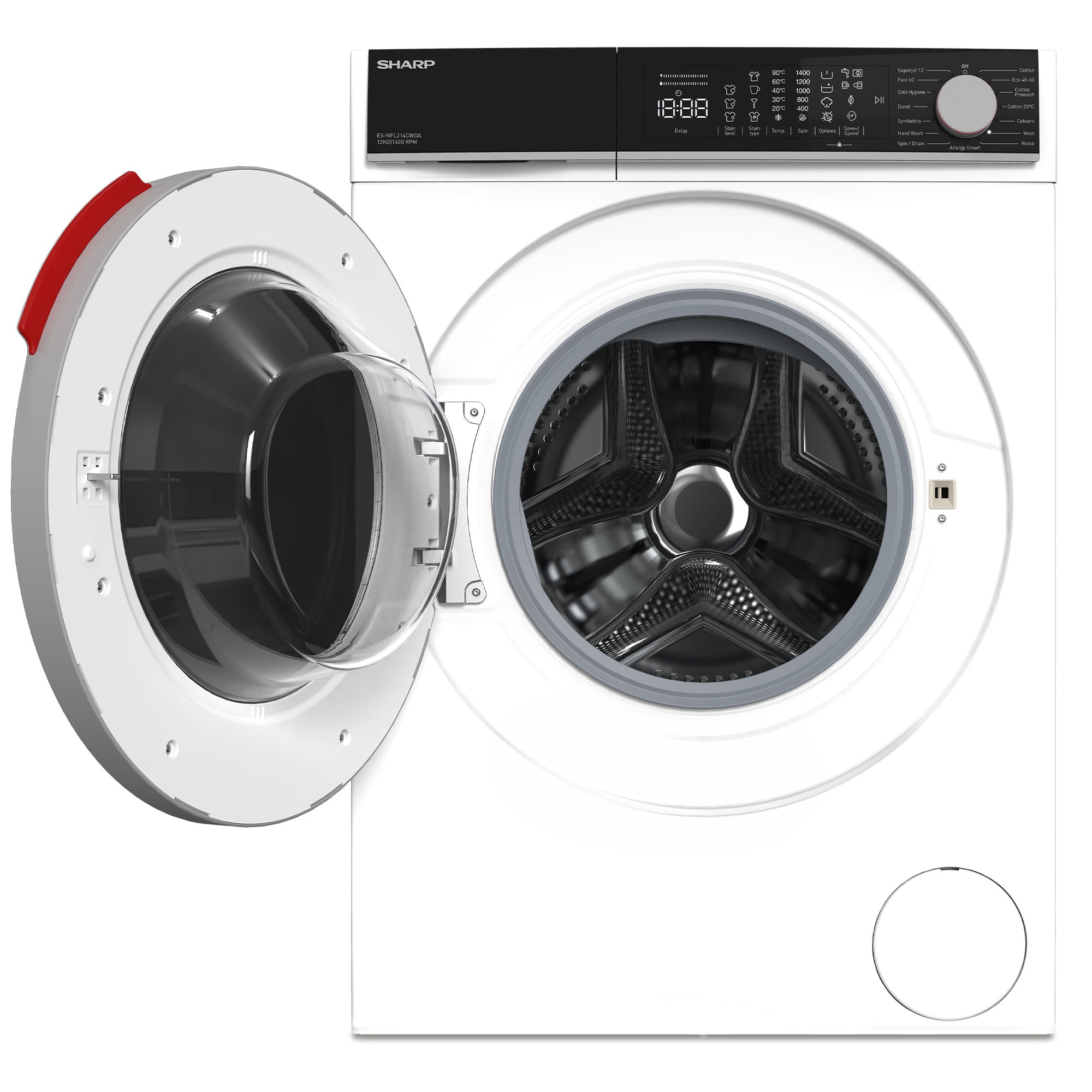 SHARP ES-NFL214CWDA-EN Freestanding Washing Machine 12 kg 1400 RPM A Class