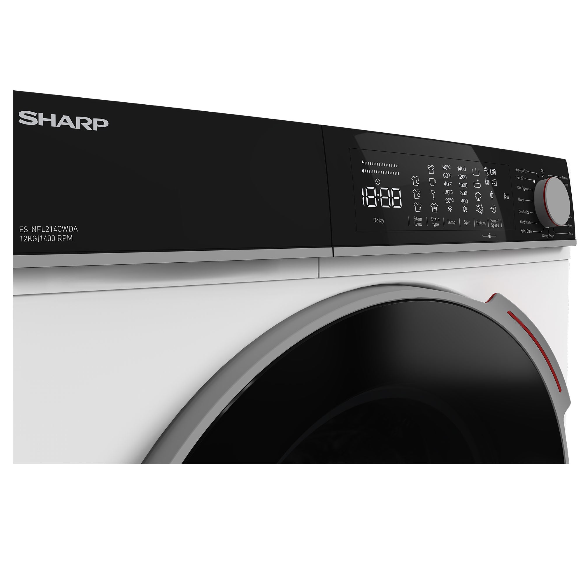 SHARP ES-NFL214CWDA-EN Freestanding Washing Machine 12 kg 1400 RPM A Class