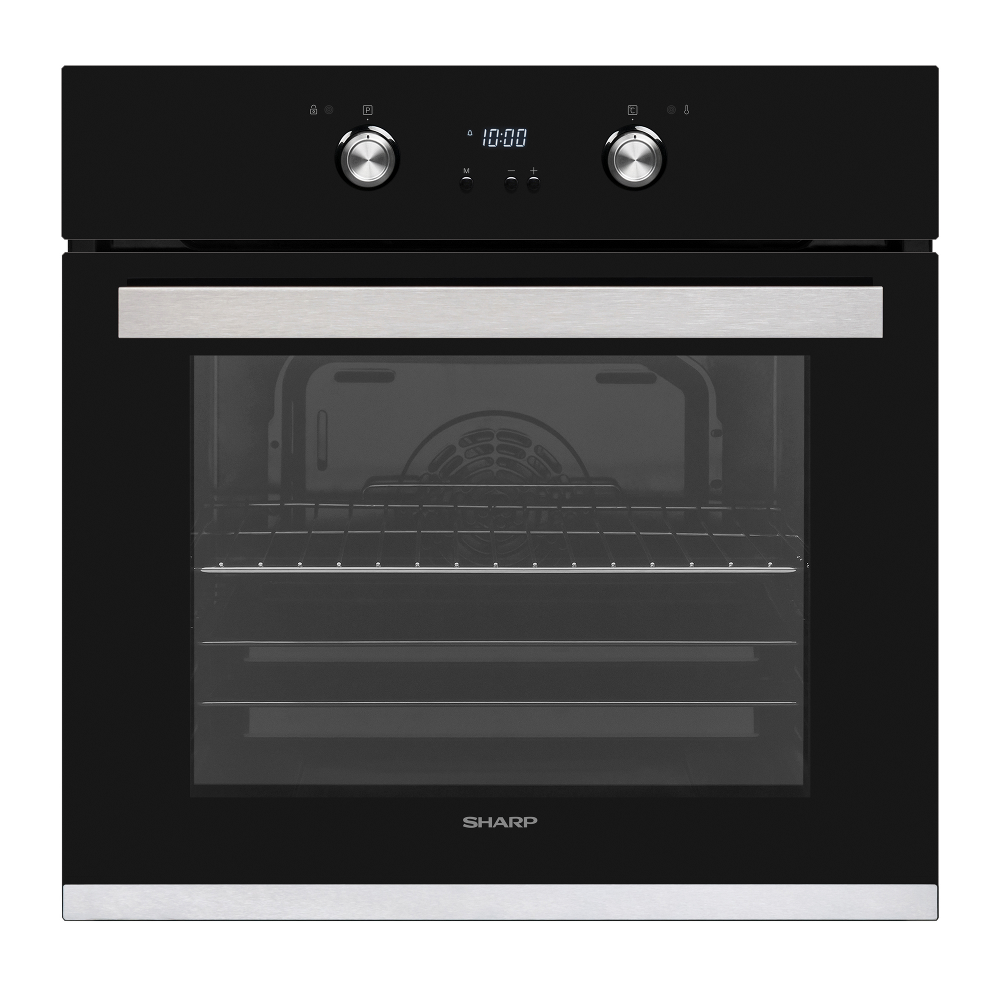 Forn integrat Sharp K-61D27BM1-EU de 69 lt. amb pirolític i ventilador assistit, negre