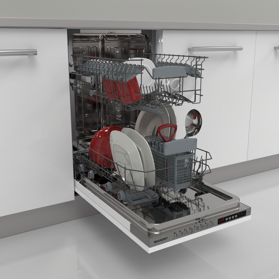 SHARP QW-I1GI47EX Integrated 45cm Dishwasher 10PS 47 db E Class
