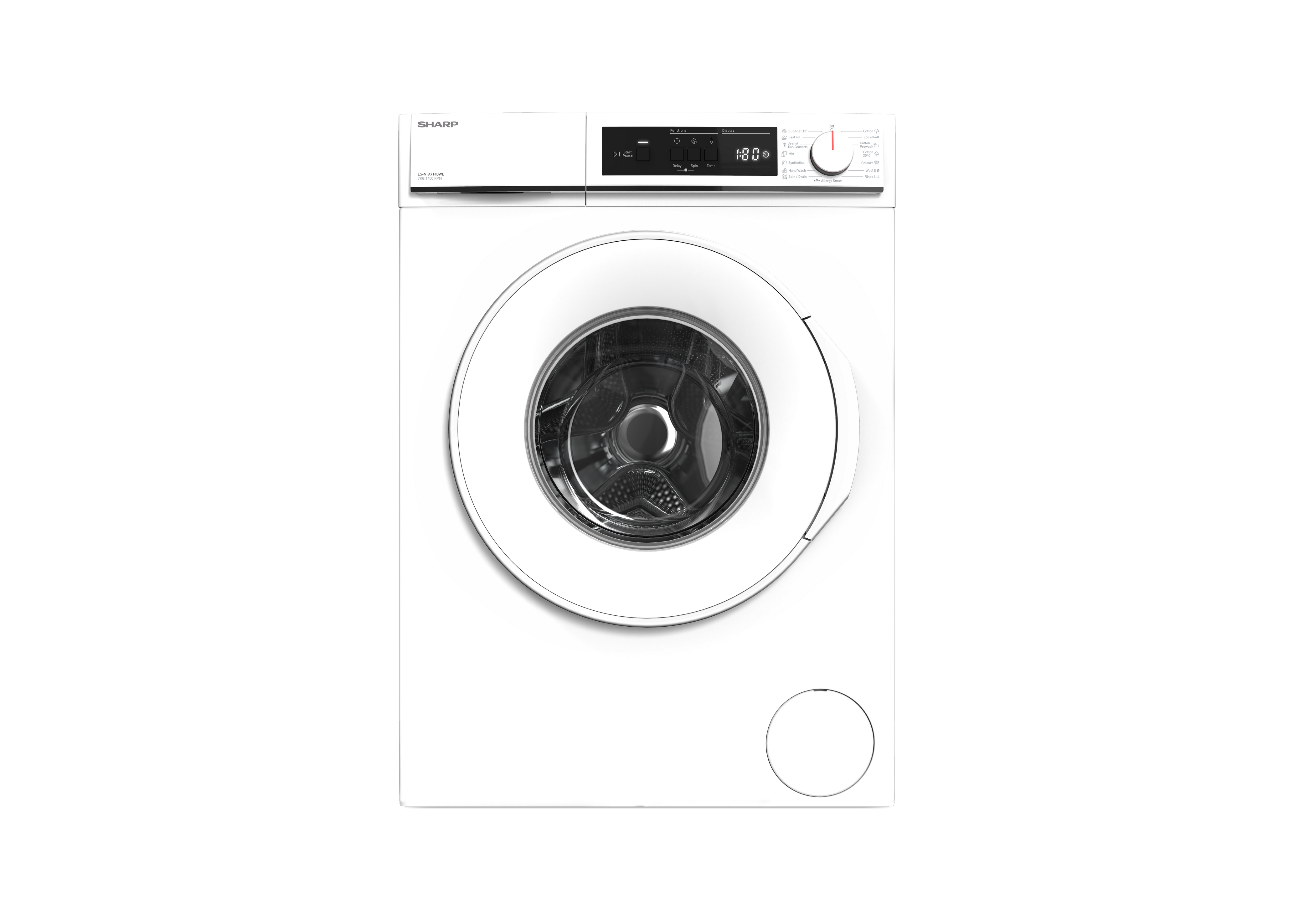 SHARP ES-NFA714BWB-EE Freestanding Washing Machine 7 kg 1400 RPM B Class