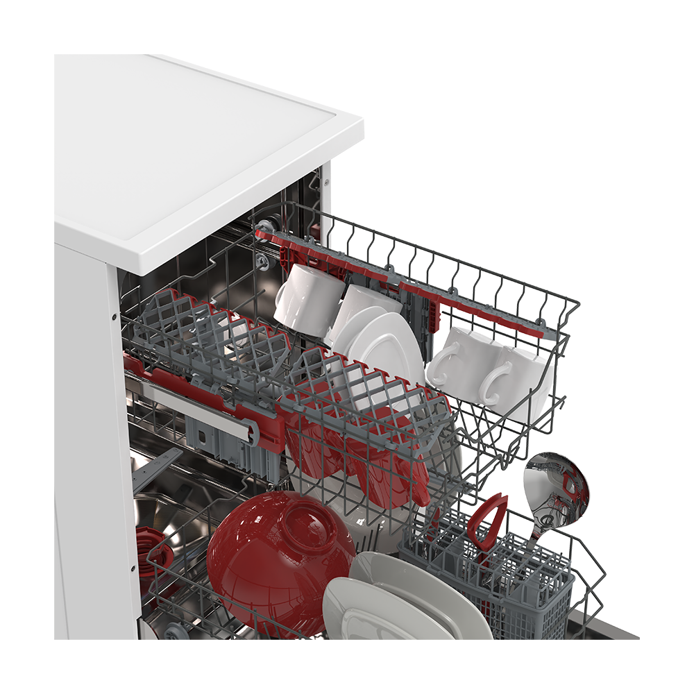 SHARP QW-NS1CF49EW-ES Freestanding 45 cm Dishwasher 10 PS 49 db E Class with MicroBan Technology