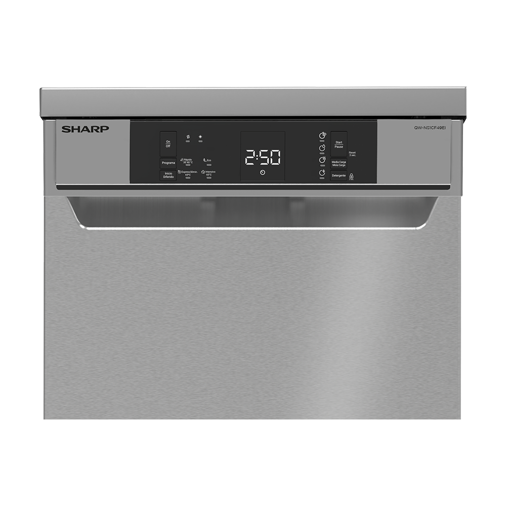 SHARP QW-NS1CF49EI-ES Freestanding 45 cm Dishwasher 10 PS 49 db E Class with MicroBan Technology