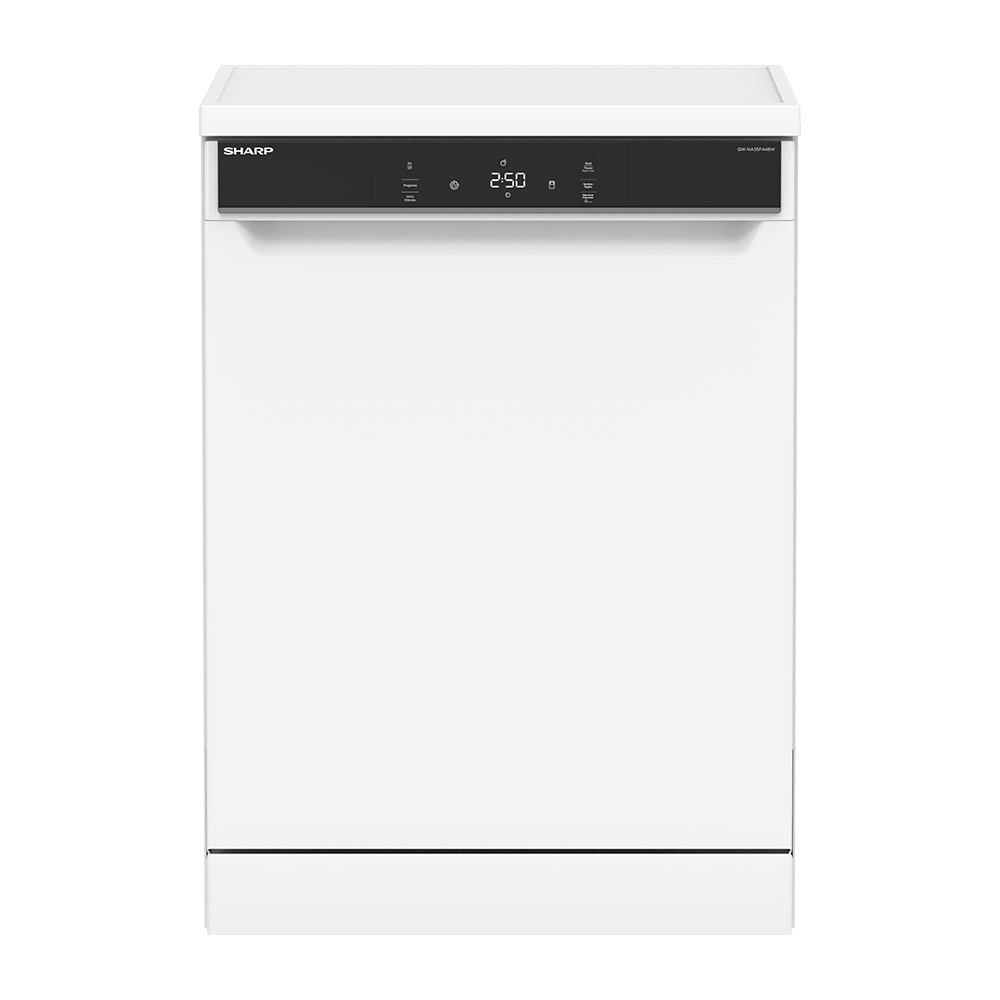 SHARP QW-NA35F44BW-ES Freestanding 60 cm Dishwasher 14 PS 44 db B Class with EcoBox Technology
