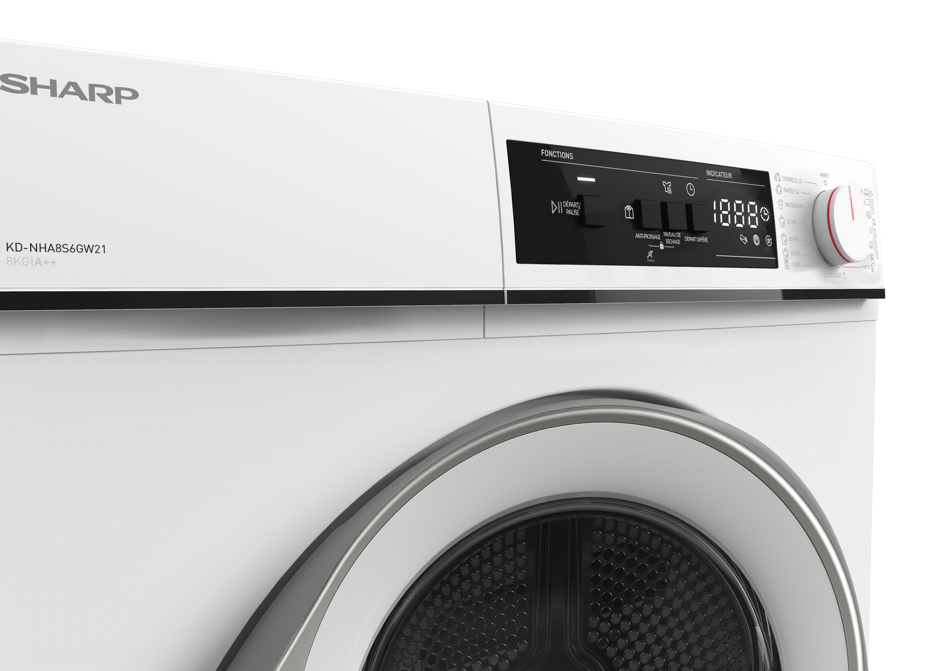 SHARP KD-NHA8S6GW21-BX Freestanding Tumble Dryer 8 kg A++