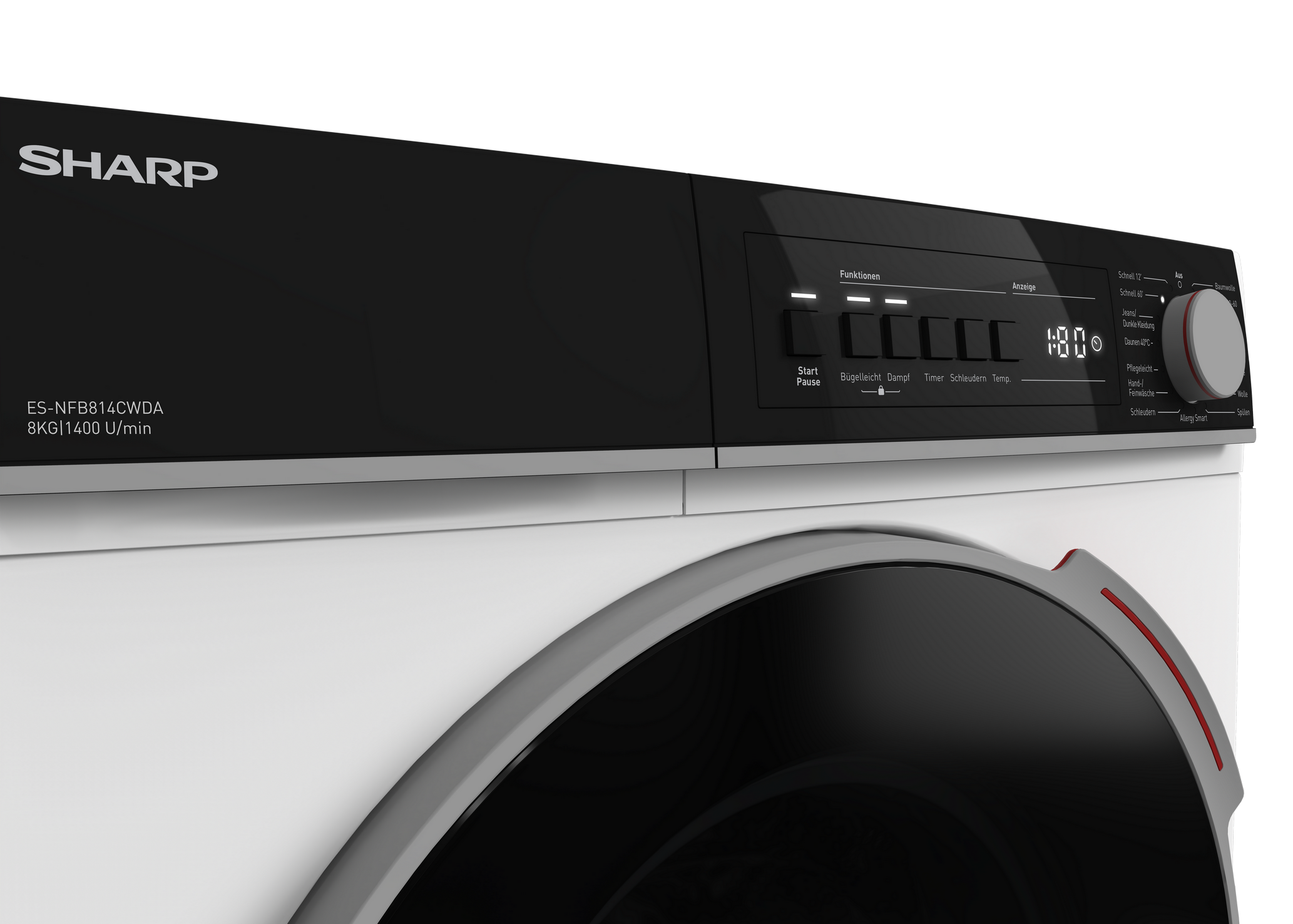 SHARP ES-NFB814CWDA-CB Freestanding Washing Machine 8 kg 1400 RPM A Class