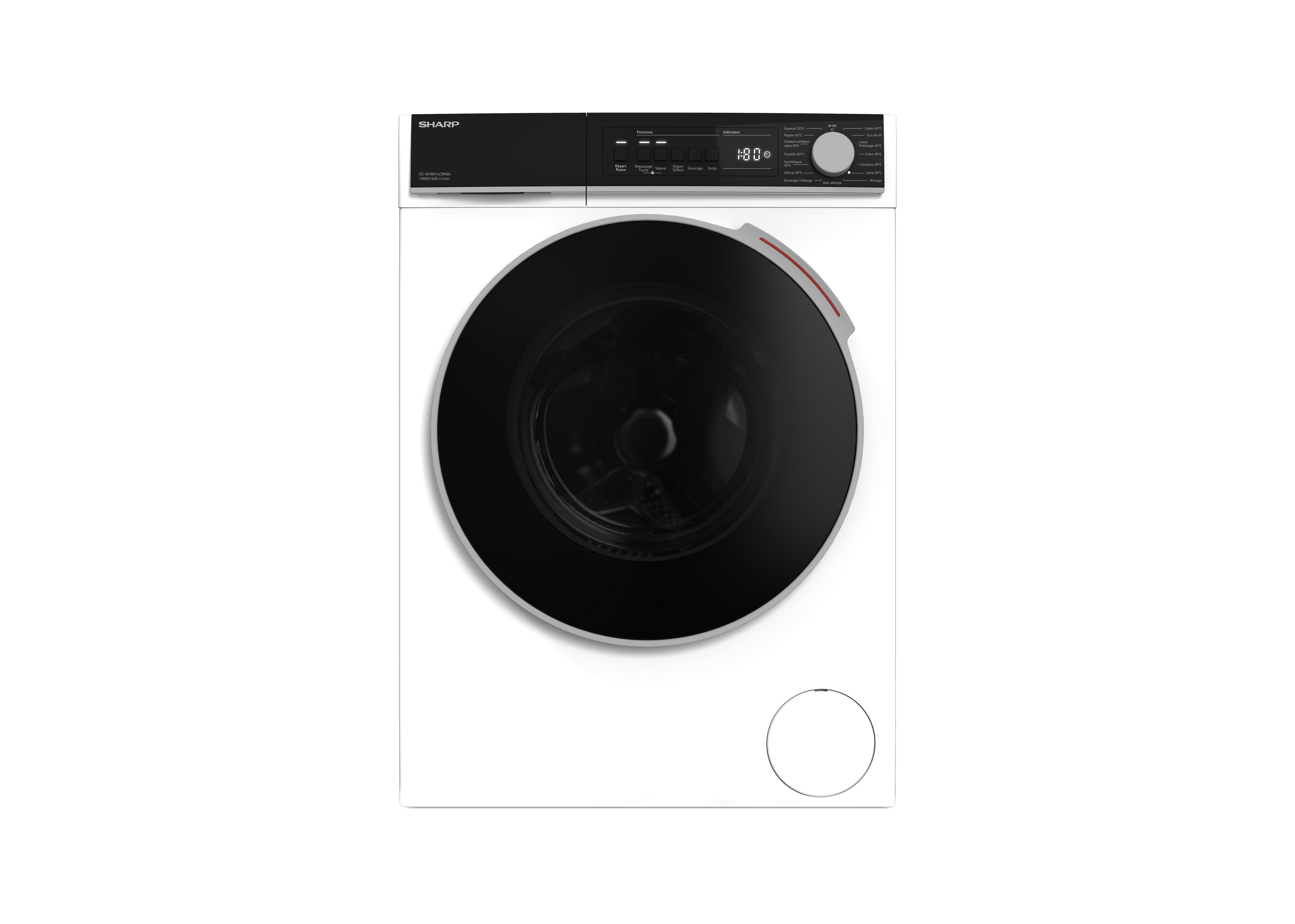 SHARP ES-NFB014CWNA-FR Garbigailu Autonomoa 10 kg 1400 RPM A Maila Lurrun Teknologiarekin