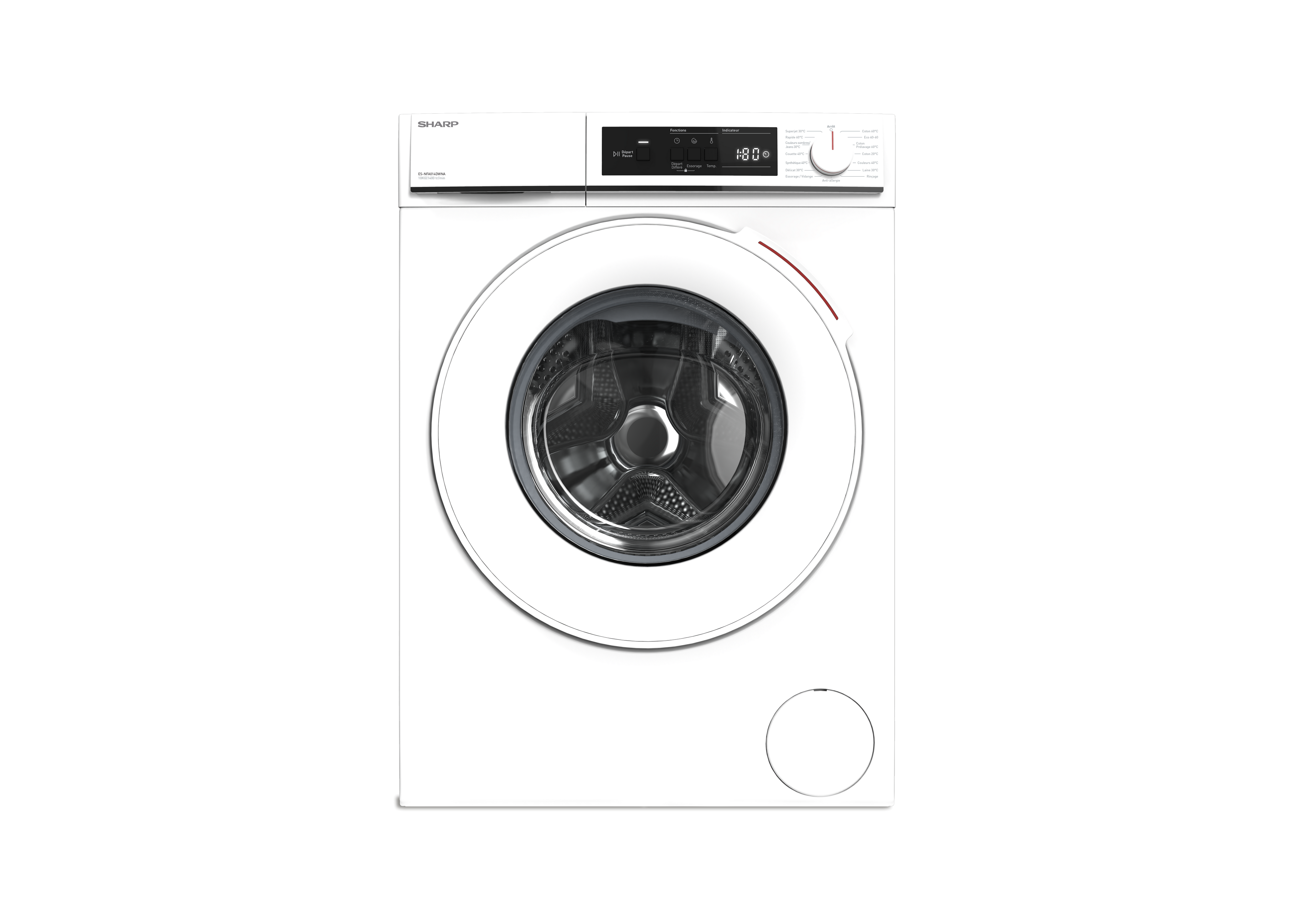 SHARP ES-NFA014DWNA-FR Freestanding Washing Machine 10 kg 1400 RPM A Class