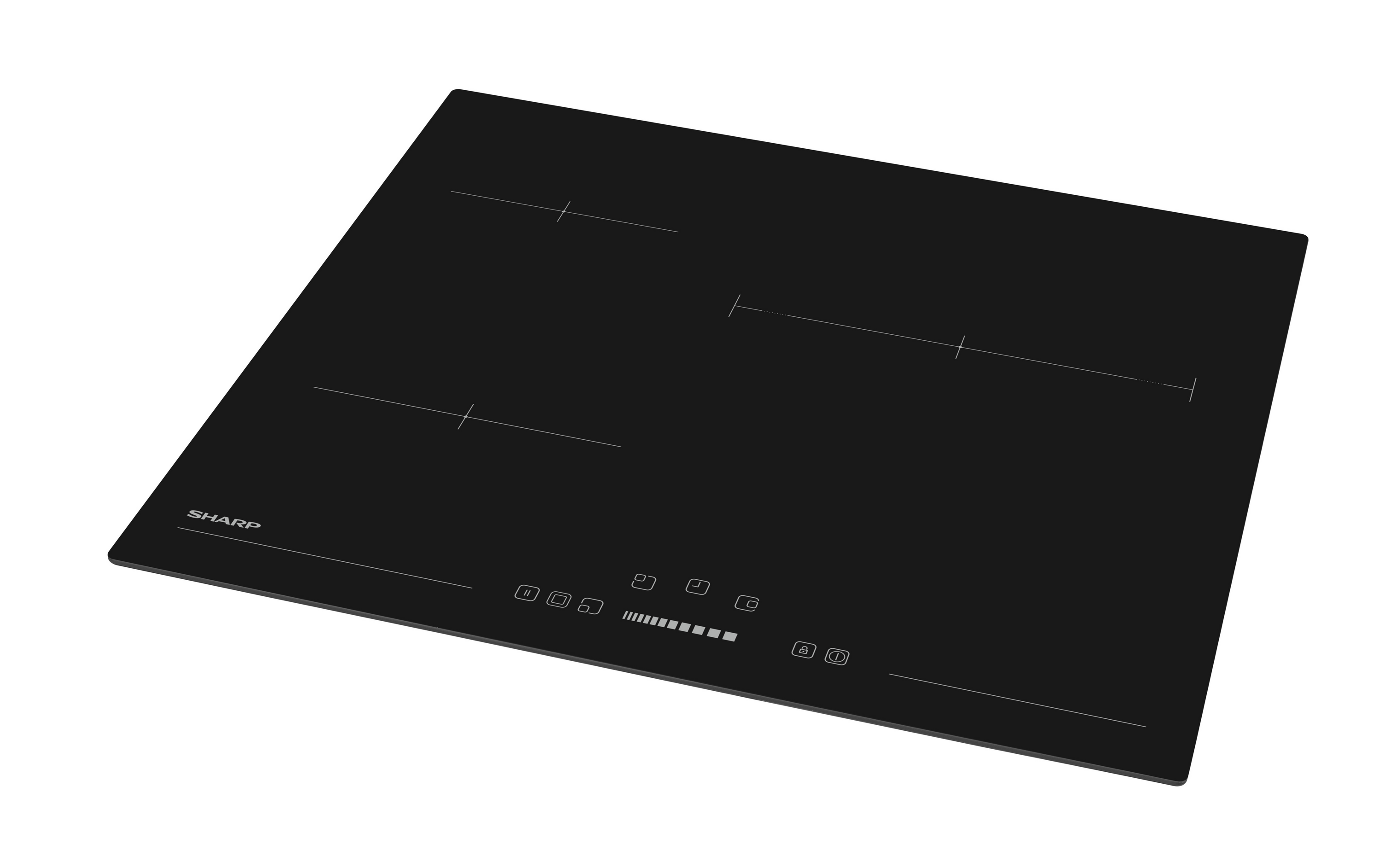 Sharp KH-6V13NS0I-EU Built-In 60cm Vitroceramic Hob, Slider Touch Control