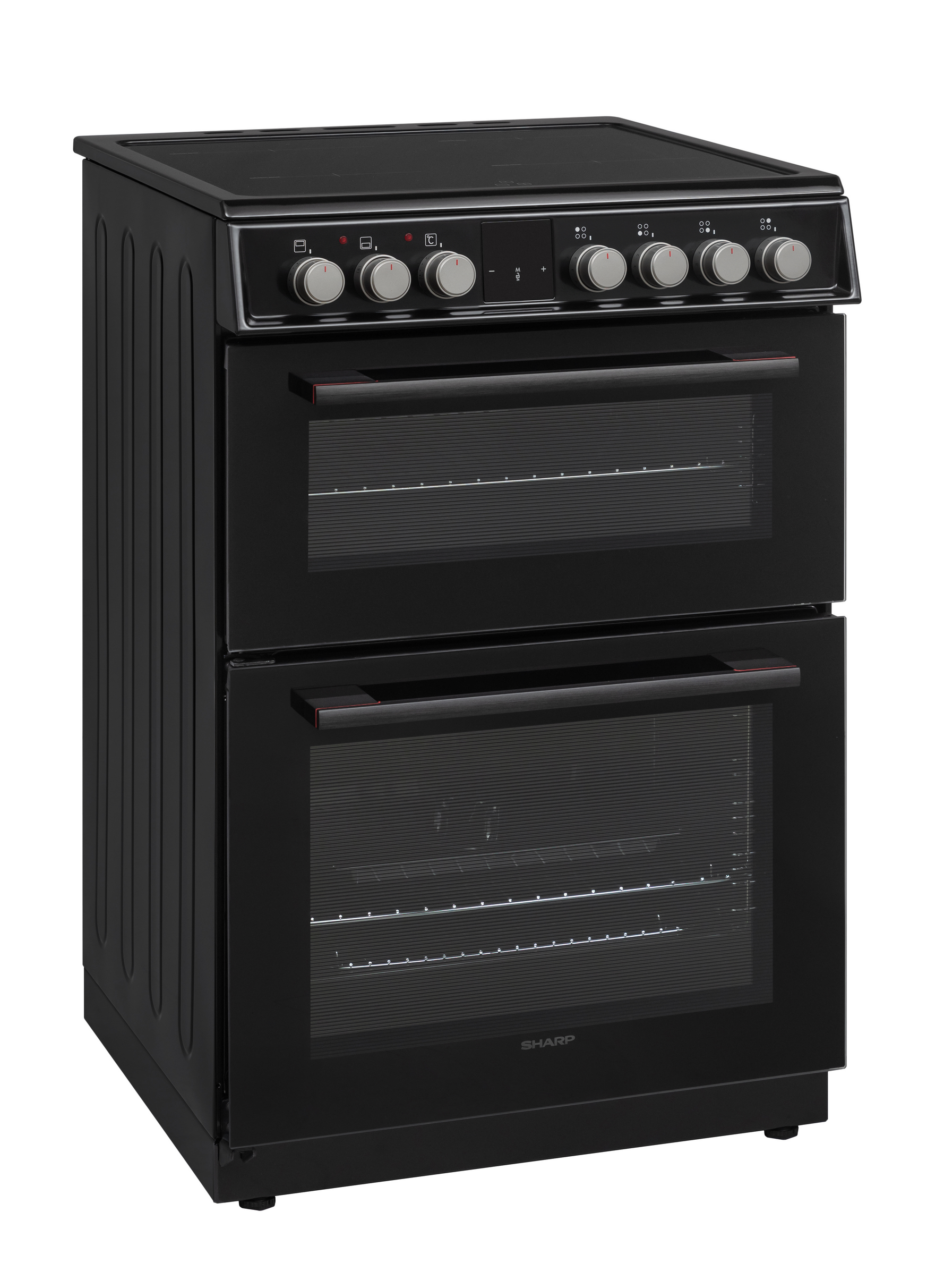 Sharp KF-66DIDD04BH1I-EN 60x60cm Freestanding Induction Double Oven, Black