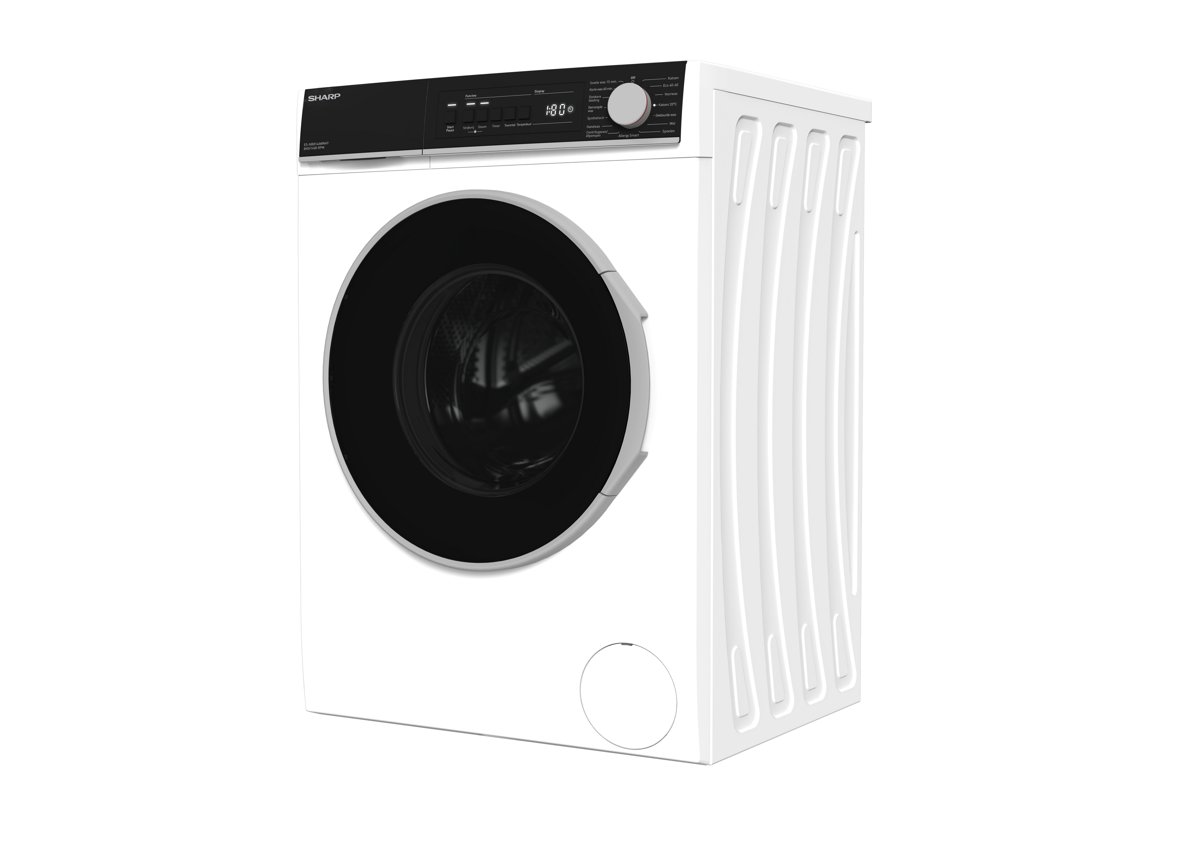 SHARP ES-NB814AWNA9-BX Freestanding Washing Machine 8 kg 1400 RPM A Class