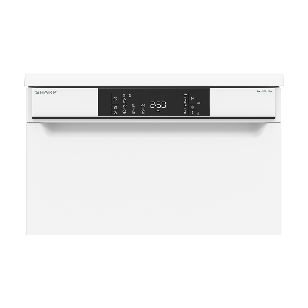 SHARP QW-NA1FF49DW-ES Freestanding 60 cm Dishwasher 14 PS 49 db D Class with Hygiene Technology
