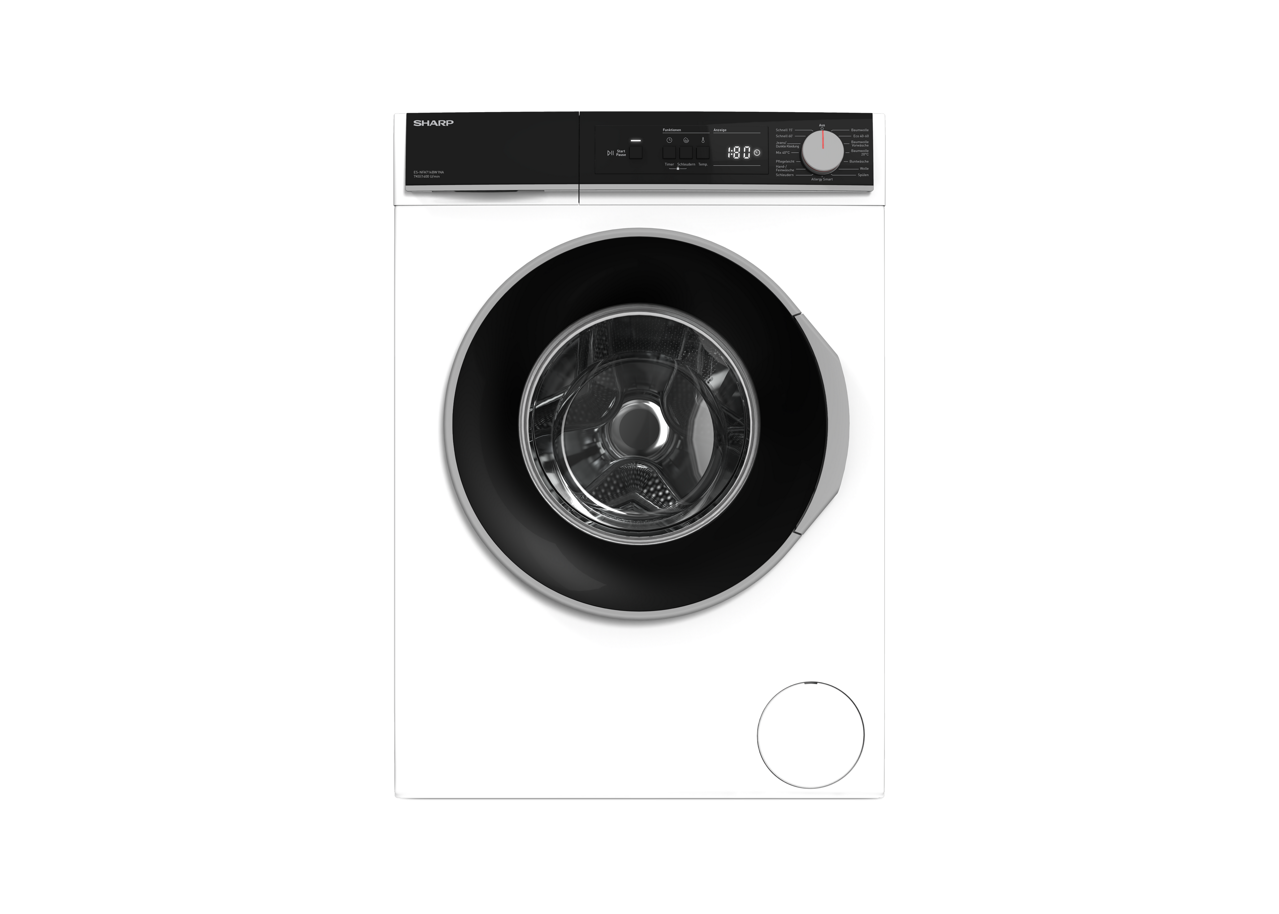 SHARP ES-NFA714BW1NA-DE Freestanding Washing Machine 7 kg 1400 RPM A Class
