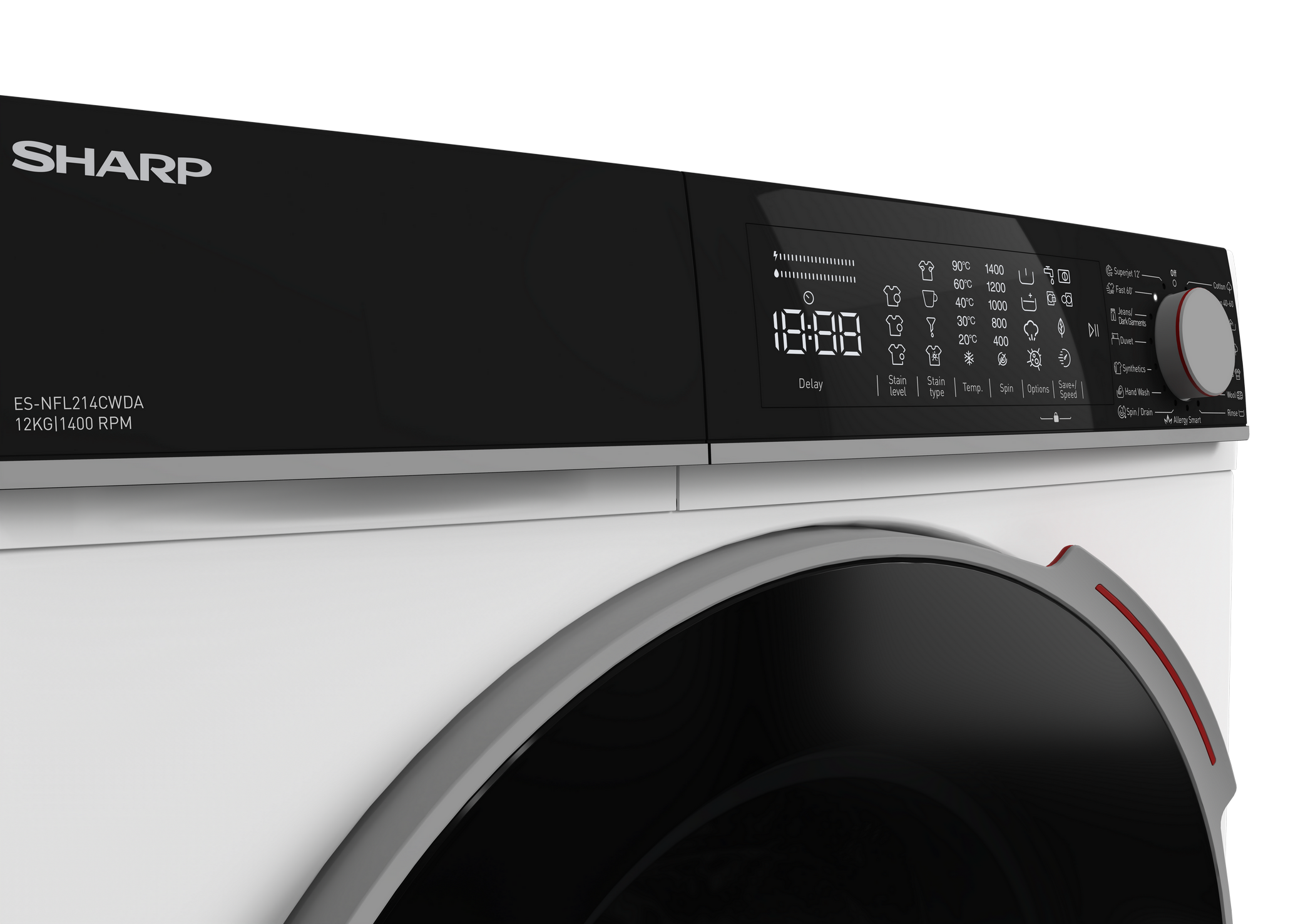 SHARP ES-NFL214CWDA-EE Freestanding Washing Machine 12 kg 1400 RPM A Class