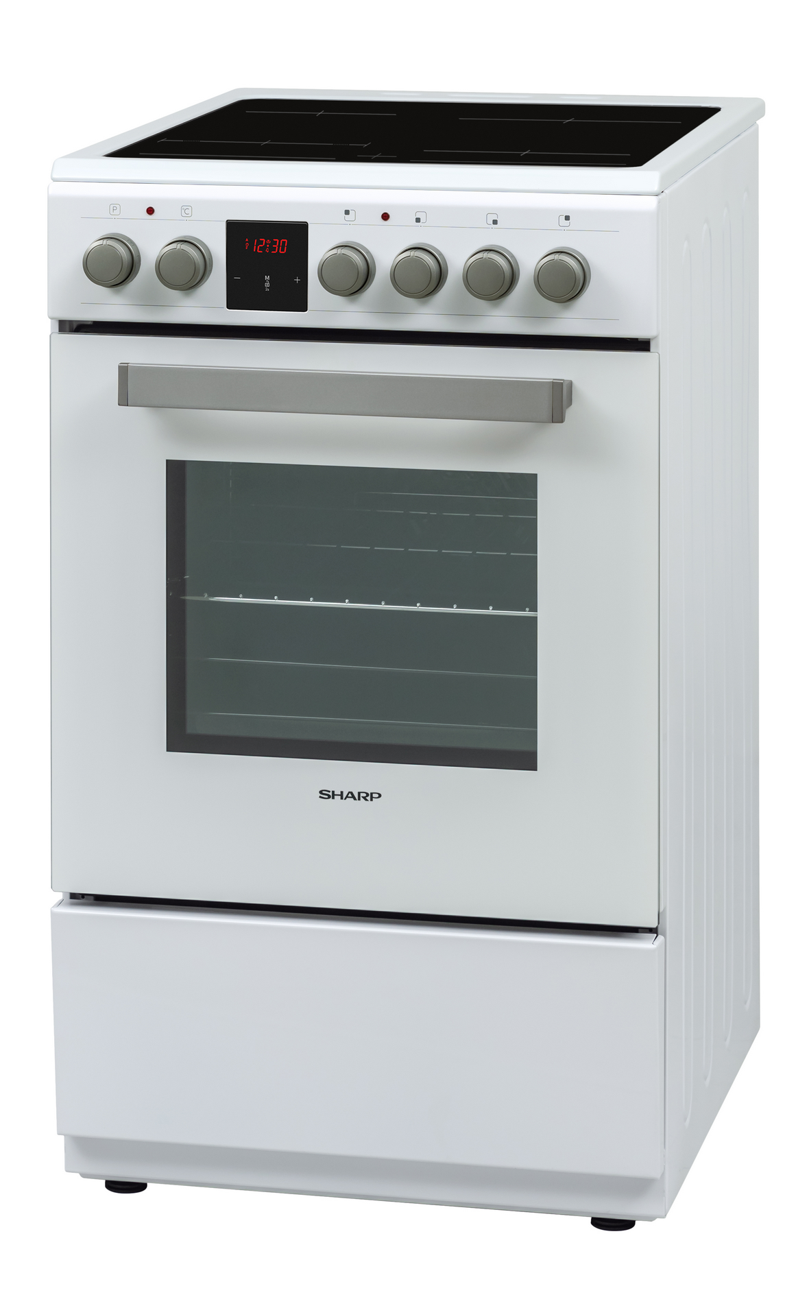 Sharp KF-56VDD19W-DE 50x60cm Freestanding Vitroceramic Single Oven, White