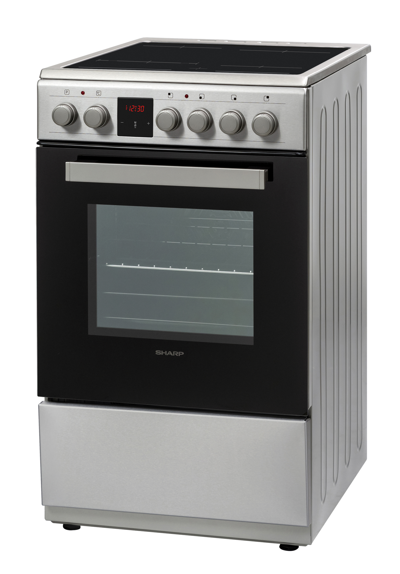 Sharp KF-56VDD19I-DE 50x60cm Freestanding Vitroceramic Single Oven, Inox